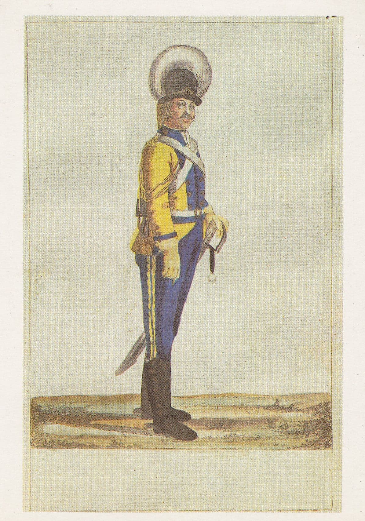 Russian Military Army Unidentified Uniform 1700s 11 Soviet Postcard