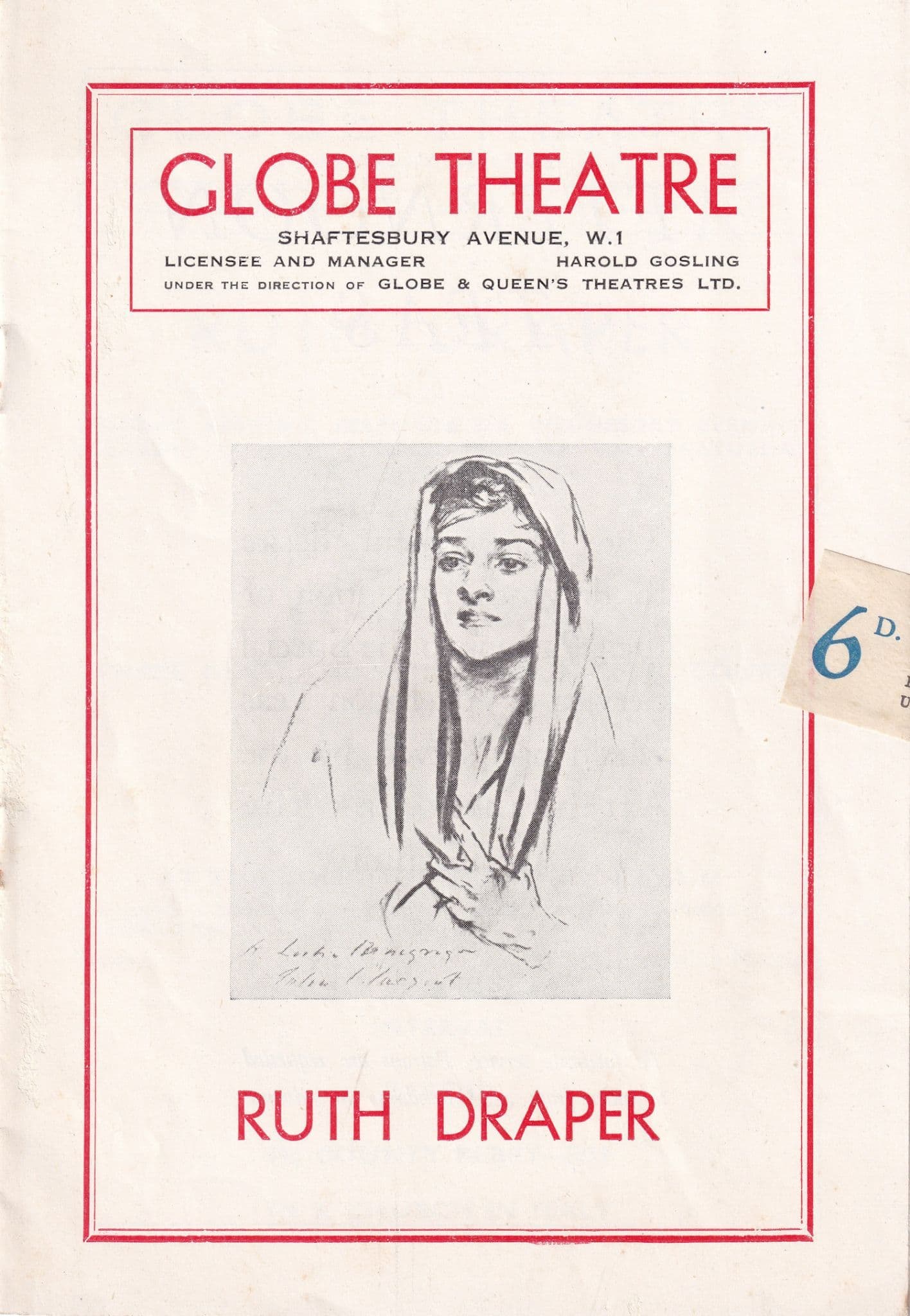 Ruth Draper Drama Globe London Old Theatre Programme