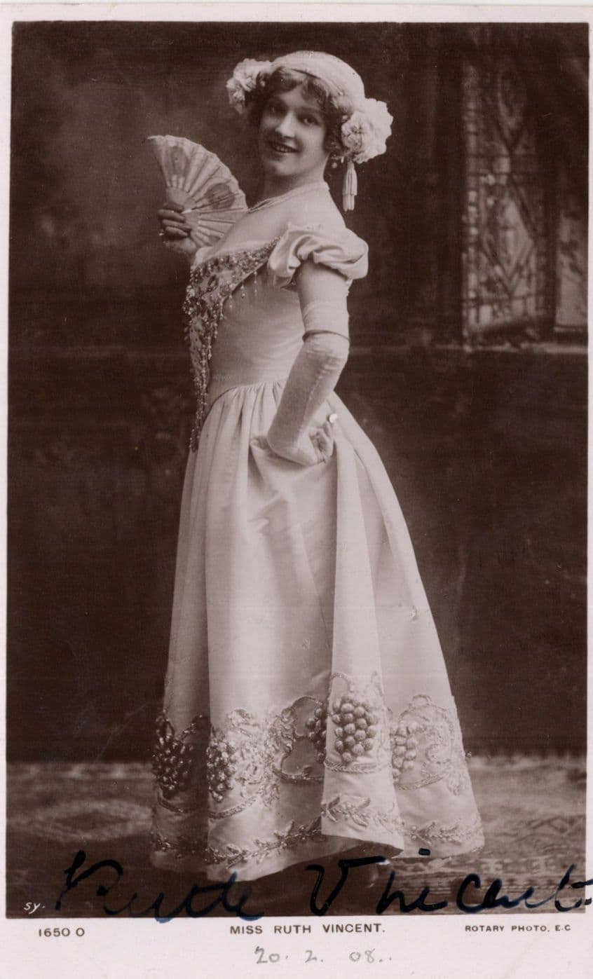 Ruth Vincent Actress Rotary Antique Hand Signed Photo Postcard