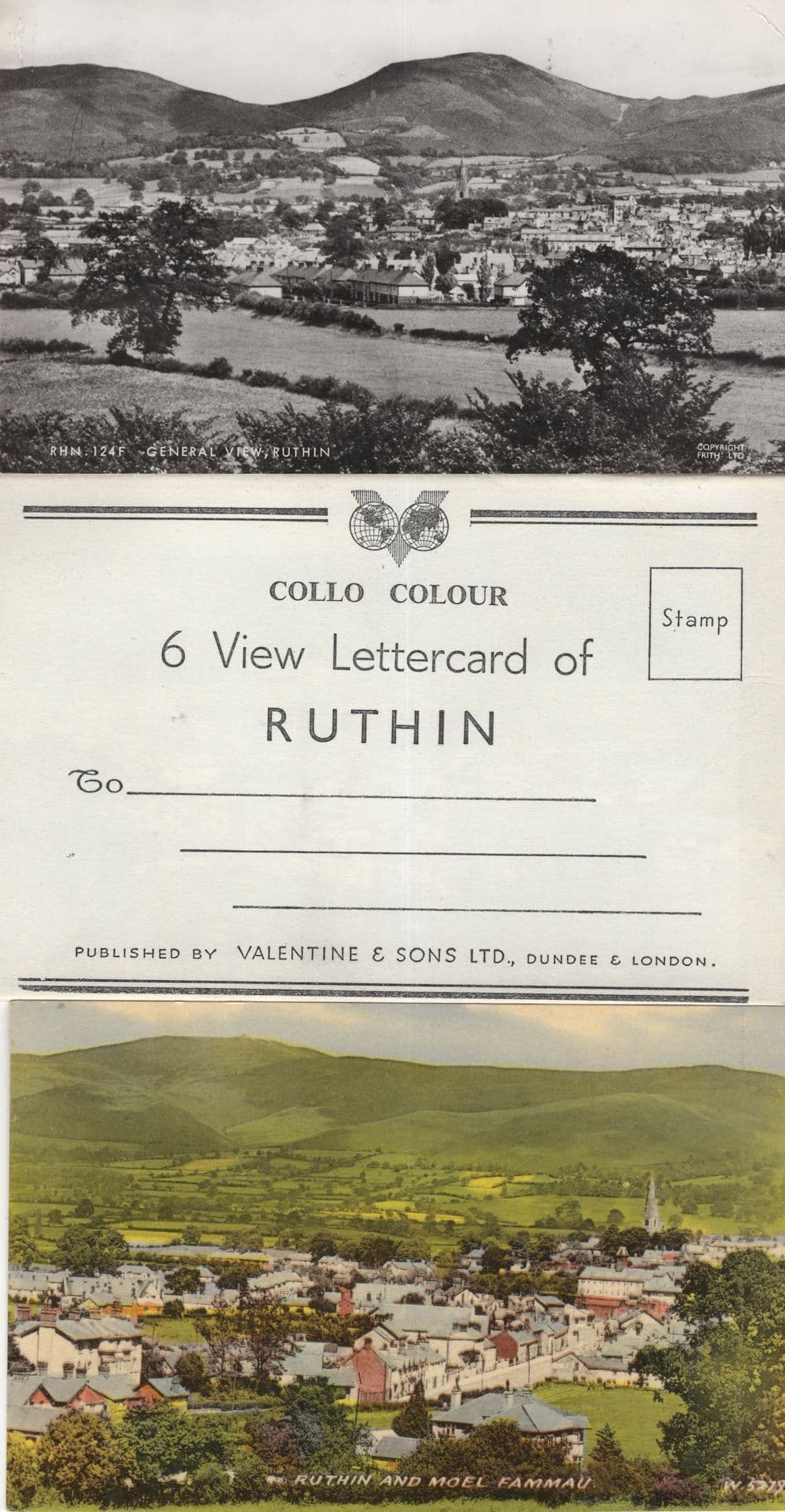 Ruthin Denbighshire Welsh Folding Lettercard & Postcard s