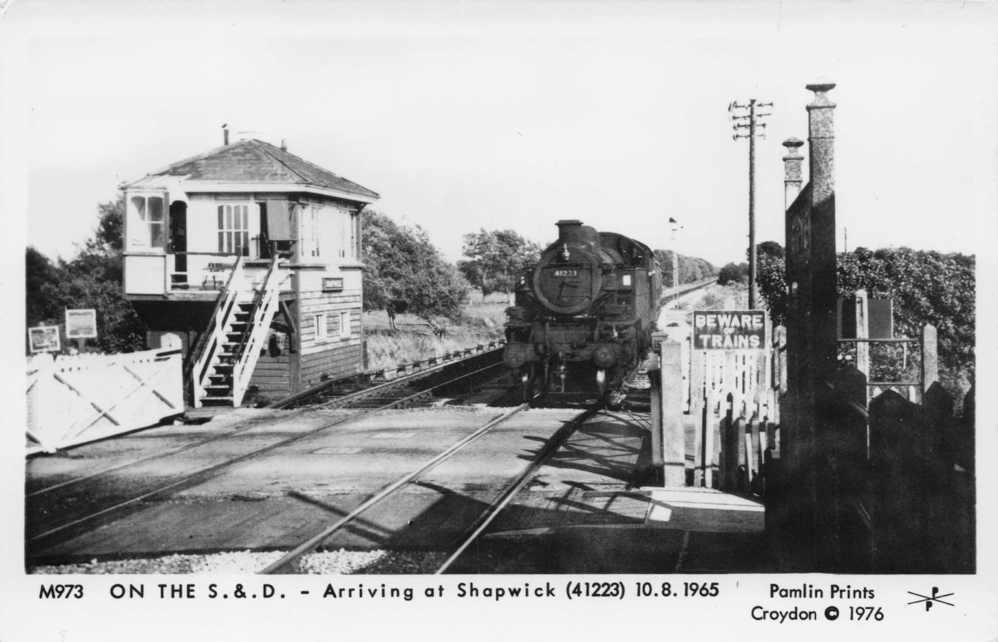 S&D Train at Shapwick Station in 1965 Pamlin Prints Railway RPC Postcard