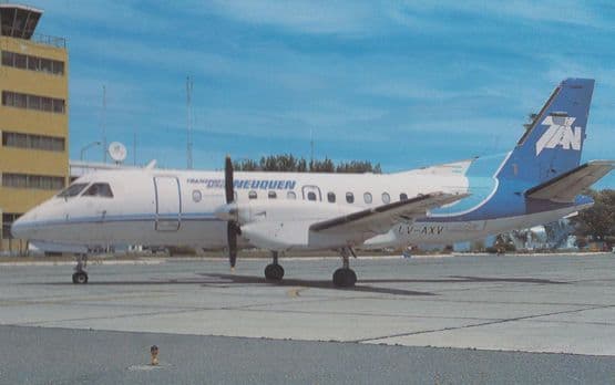 Saab 340A 094 LV-AVX Plane of TAN Airlines at Neuquen Airport Postcard