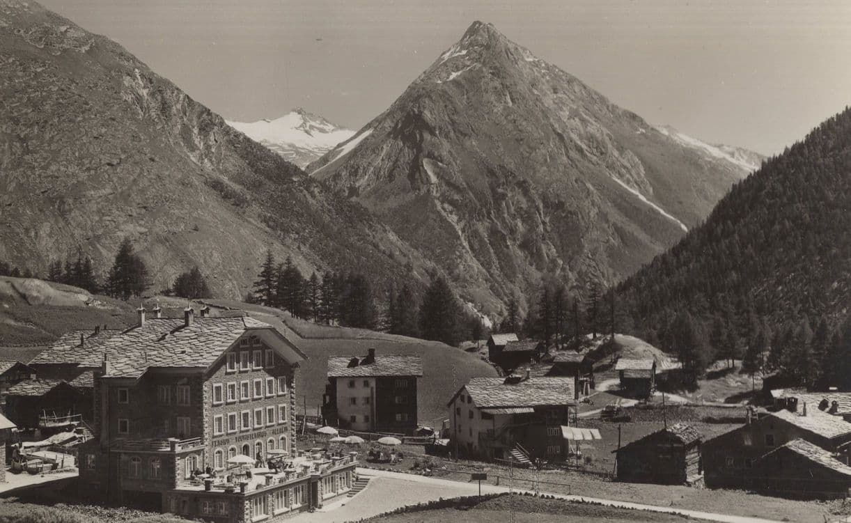 Saas Fee Pension Allalin Hotel Real Photo Switzerland Postcard