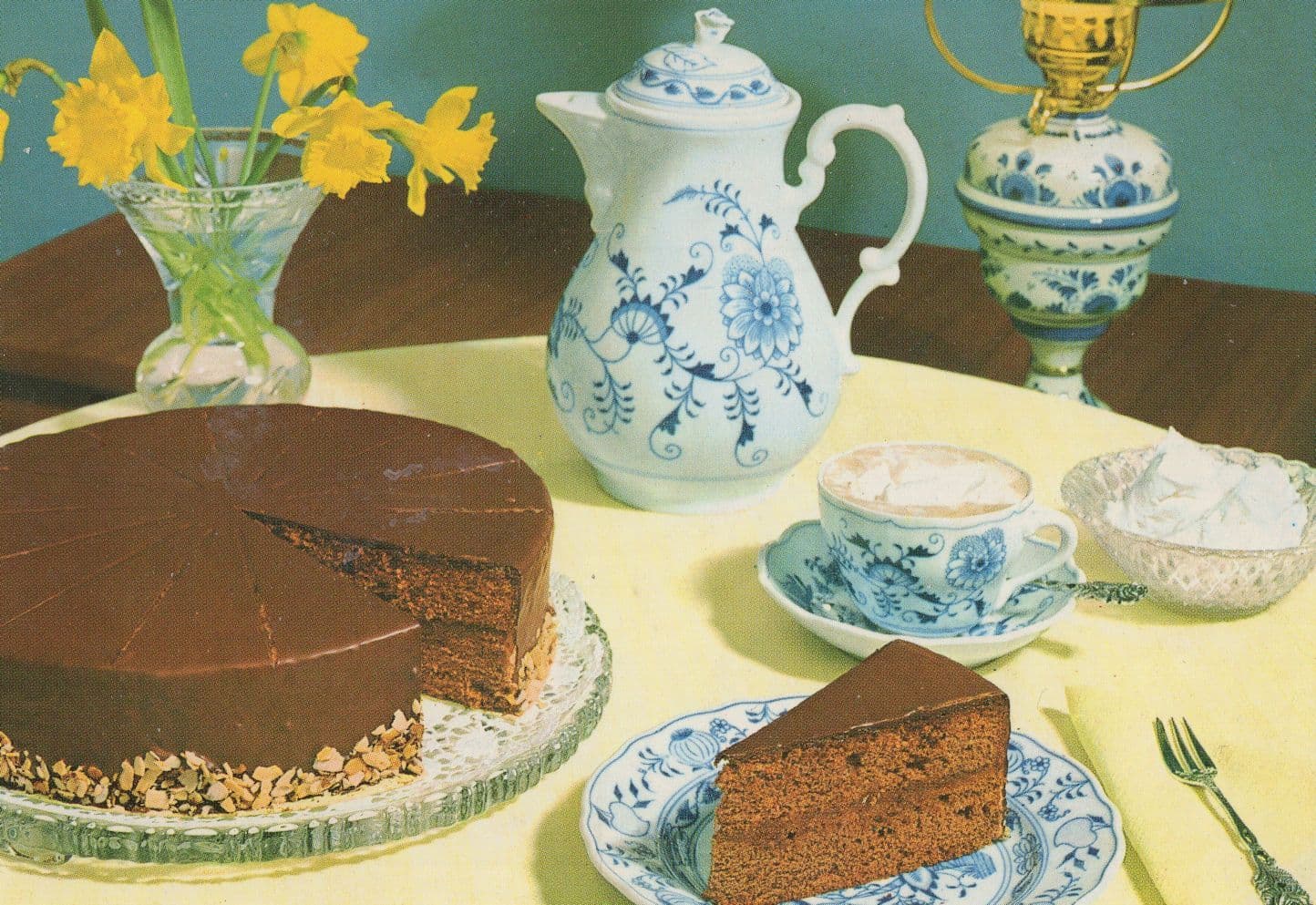Sachertorte Austrian Cake Cookery Recipe Postcard