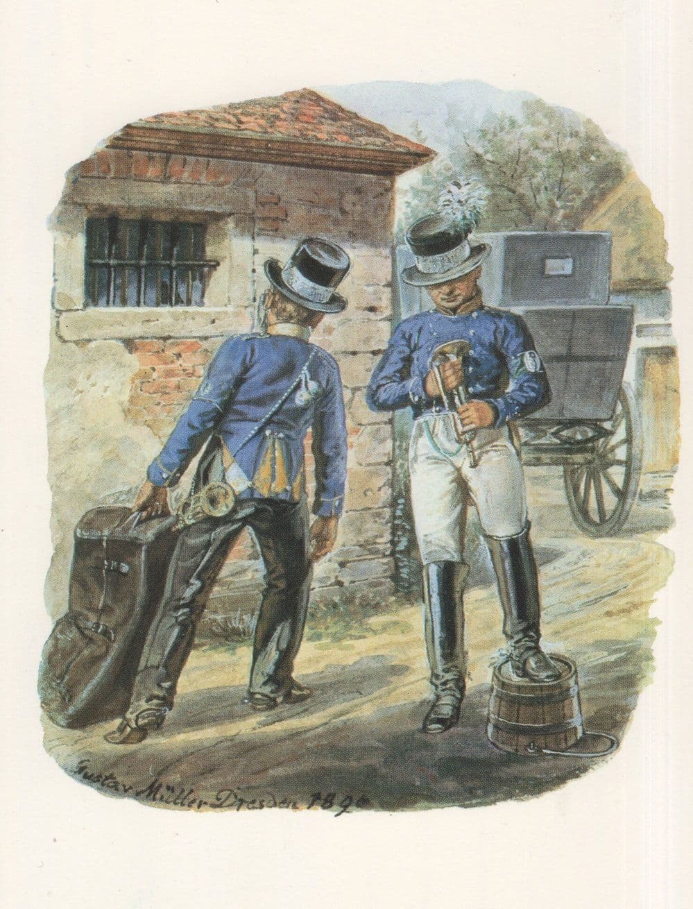 Sachsen Coburg Gotha German 1850 Postillione Postmen Postcard