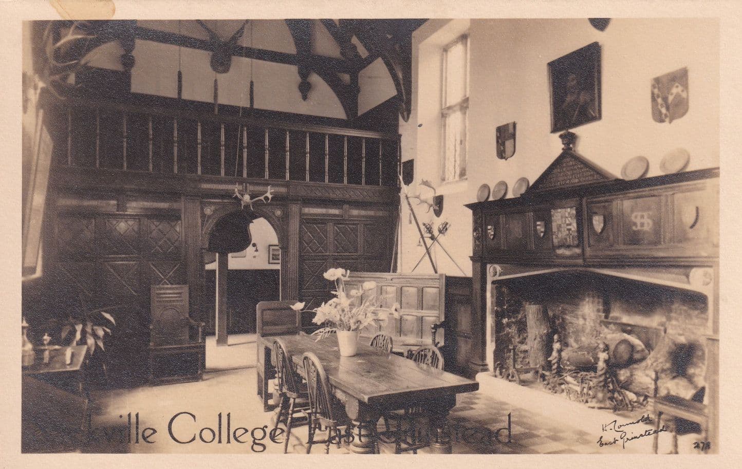 Sackville College Sussex Character Font Print Antique Postcard