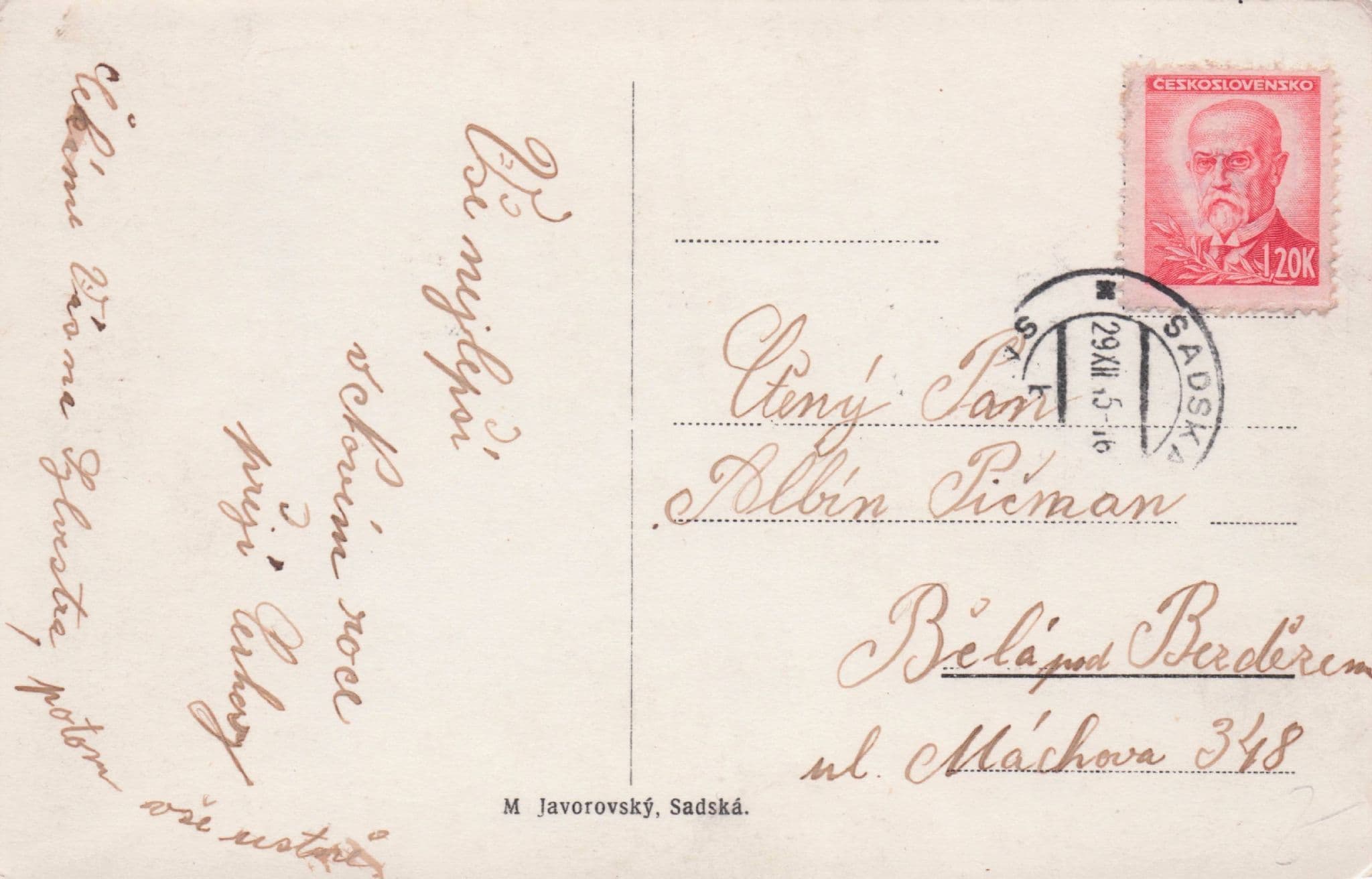 Sadska Bohemian Town Czech Republic Old WW1 Postcard