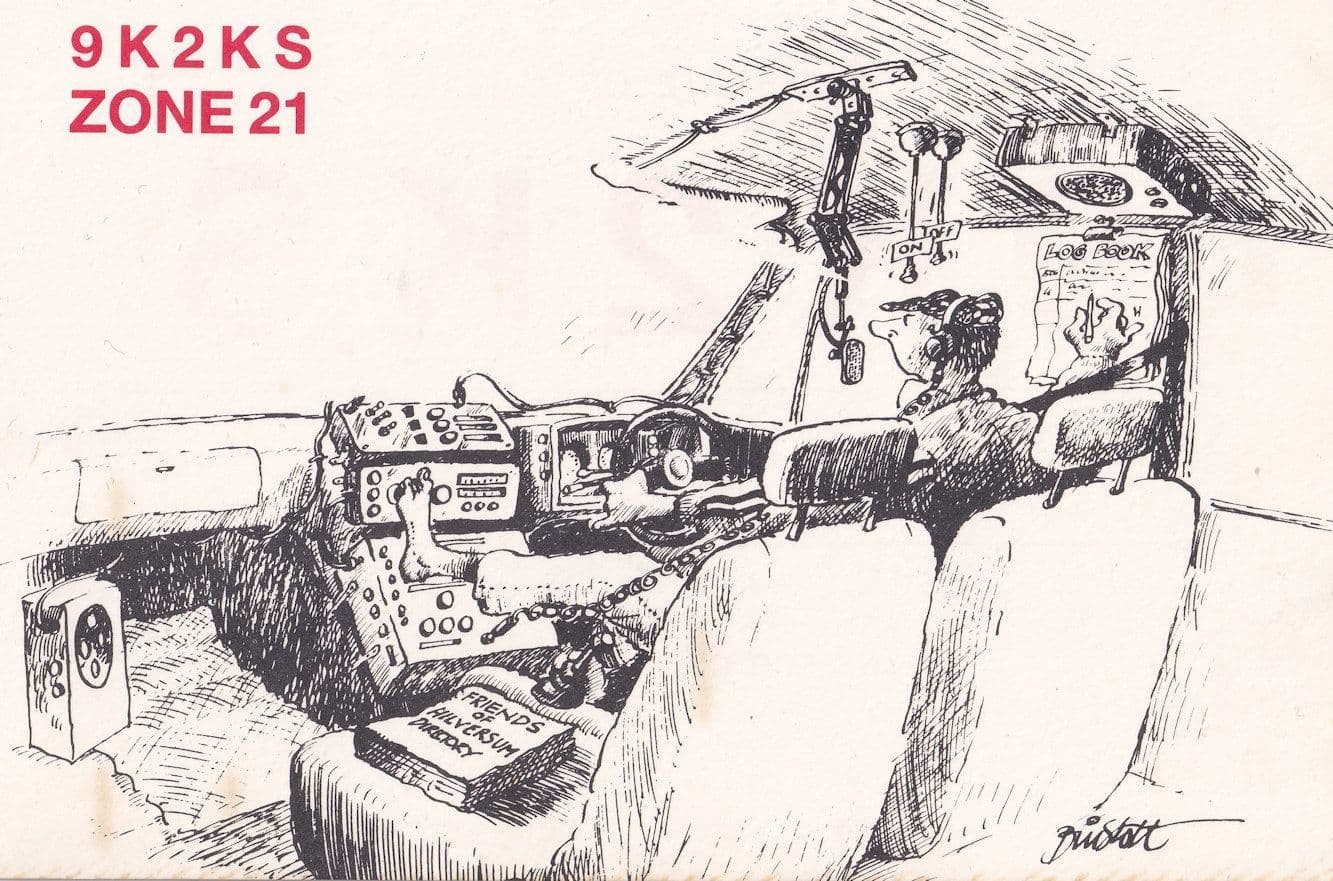 Safat Kuwait Zone 21 Aeroplane Aircraft Cockpit QSL Radio Card