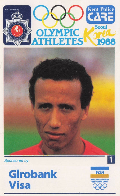 Said Aquita Morocco Athletics Olympics 1988 Rare Police Trade Photo Card