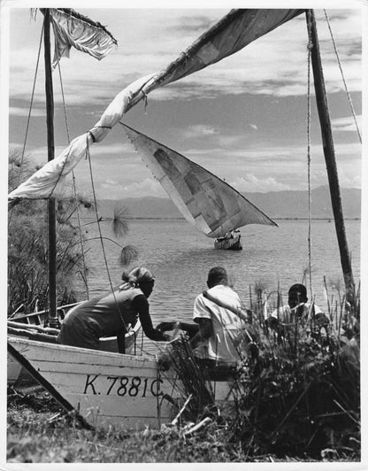 Sailing Boat Luo Village Lake Victoria Kenya 10x8 Old Press Photo