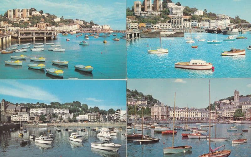 Sailing Boats on Devon Torquay Harbour 4x 1970s Postcard s