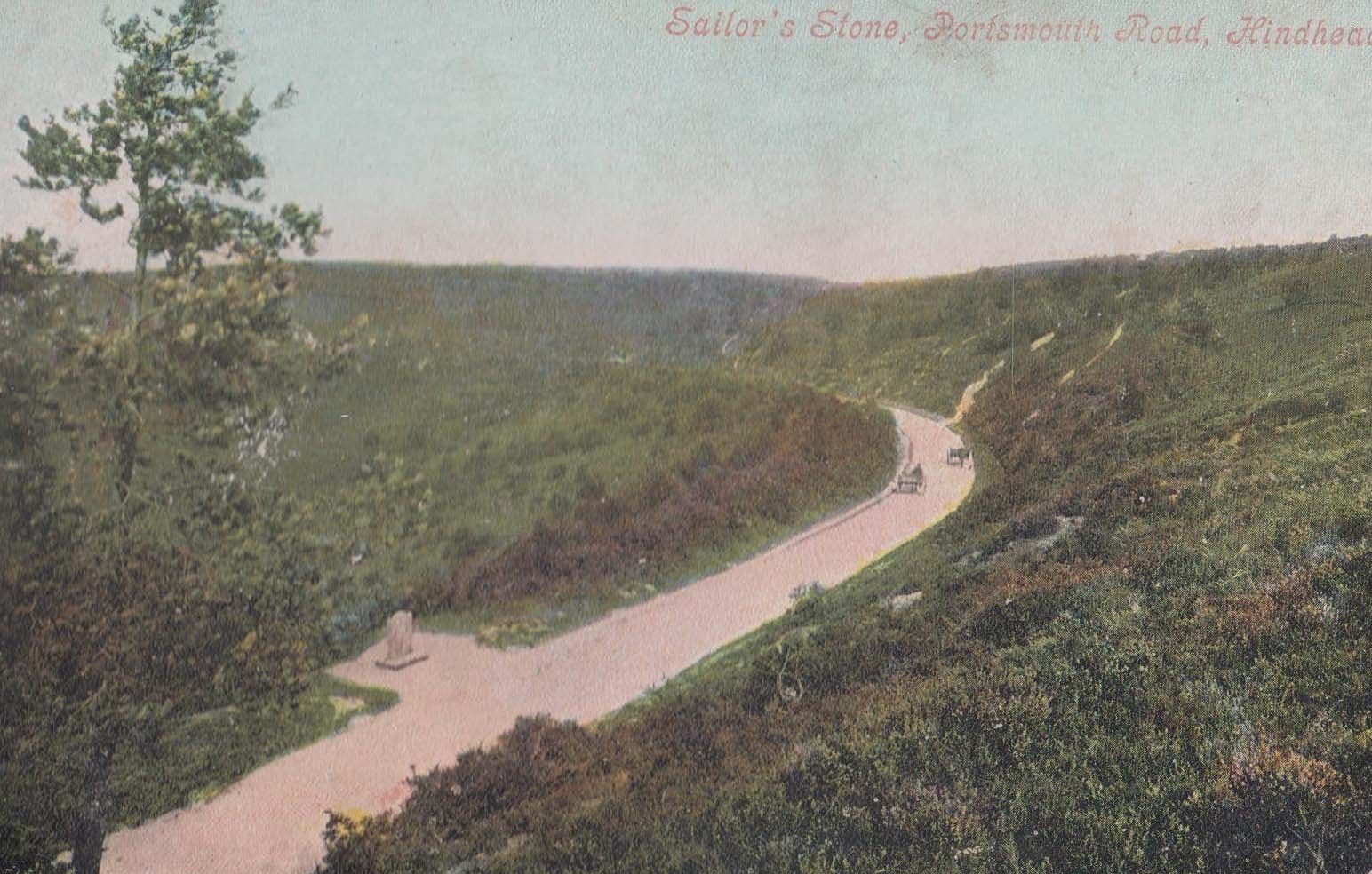 Sailors Stone Portsmouth Road Hindhead Surrey Old Postcard