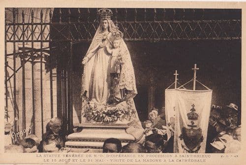 Saint Brieuc French Notre Dame Religious Street Procession Old Postcard