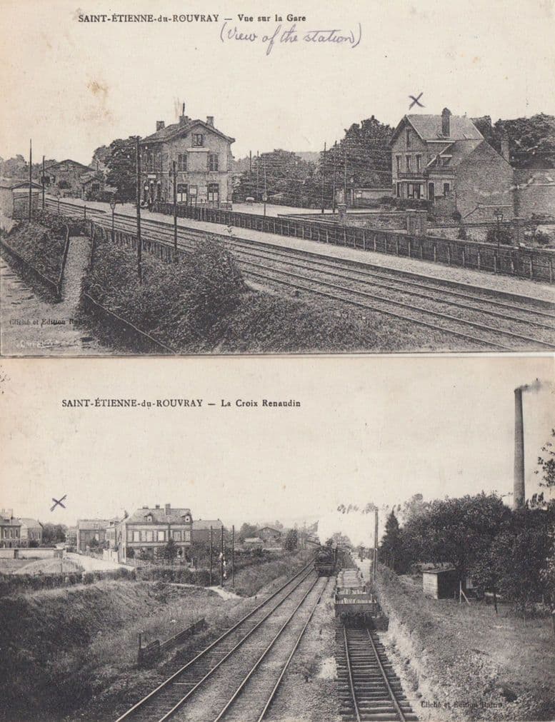 Saint Etienne Du Rouvway Gare Train Railway 2x Antique French Postcard s
