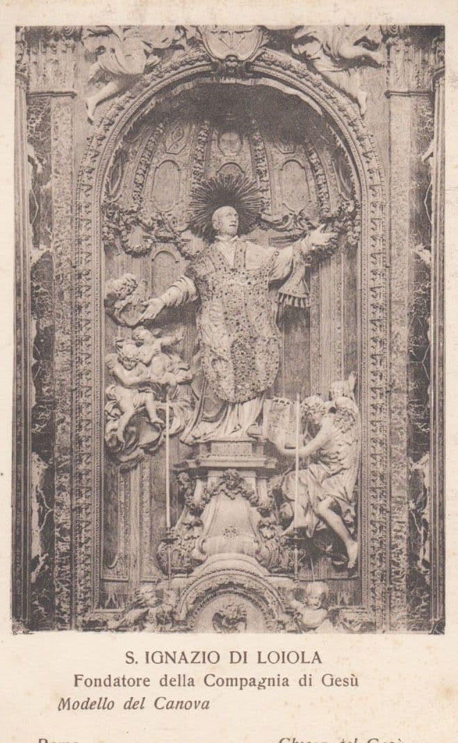 Saint Ignazio Ignatius Di Loiola Loyola Canova Model Rome Old Italian Postcard