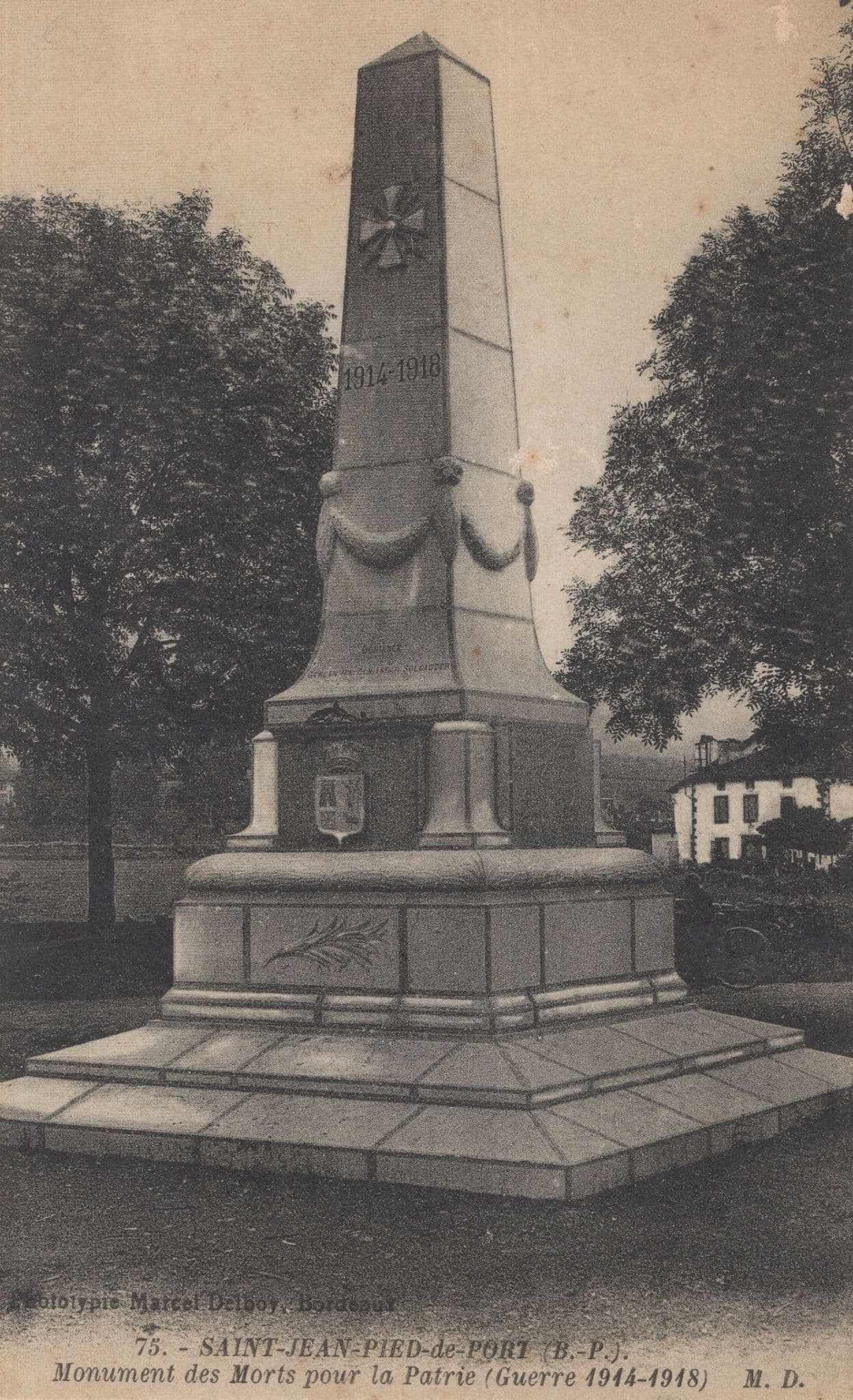 Saint Jean De Pied Monument De Guerre War French Old Postcard