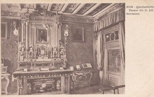 Saint John Berchmans Burchman Room Zimmer Rome Italy Religious Old Postcard