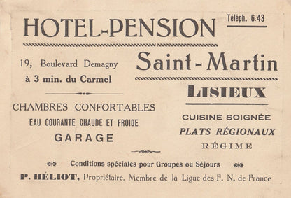 Saint Martin French Car Garage Map Old Advertising Postcard