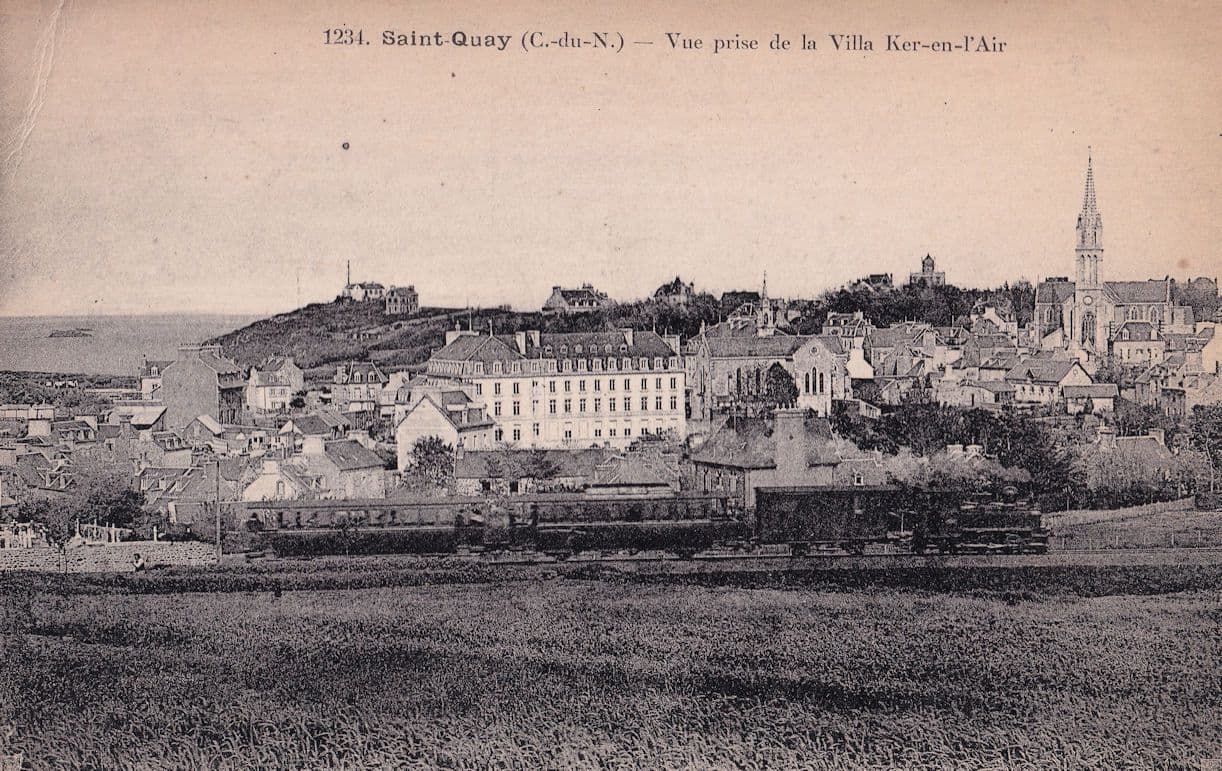 Saint Quay Villa Ker En L'Air Aerial French Bus Train Antique Postcard