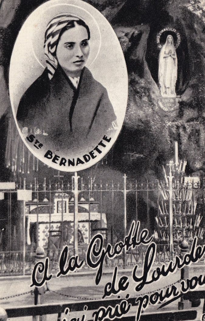 Sainte St Bernadette Lourdes Vintage Real Photo Postcard