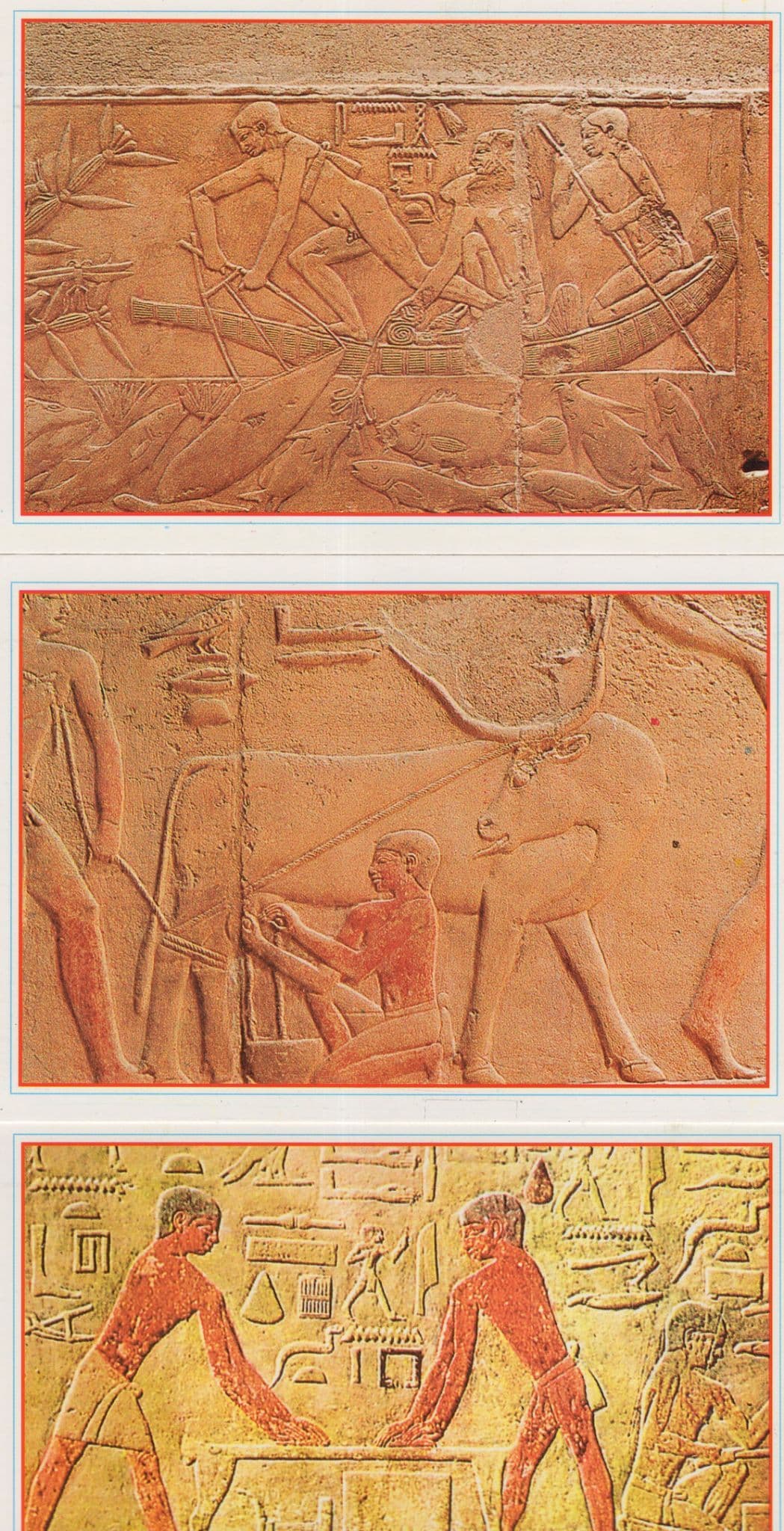 Sakkara Aidpt Tomp Kagmeny Grob 3x Egyptian Postcard s