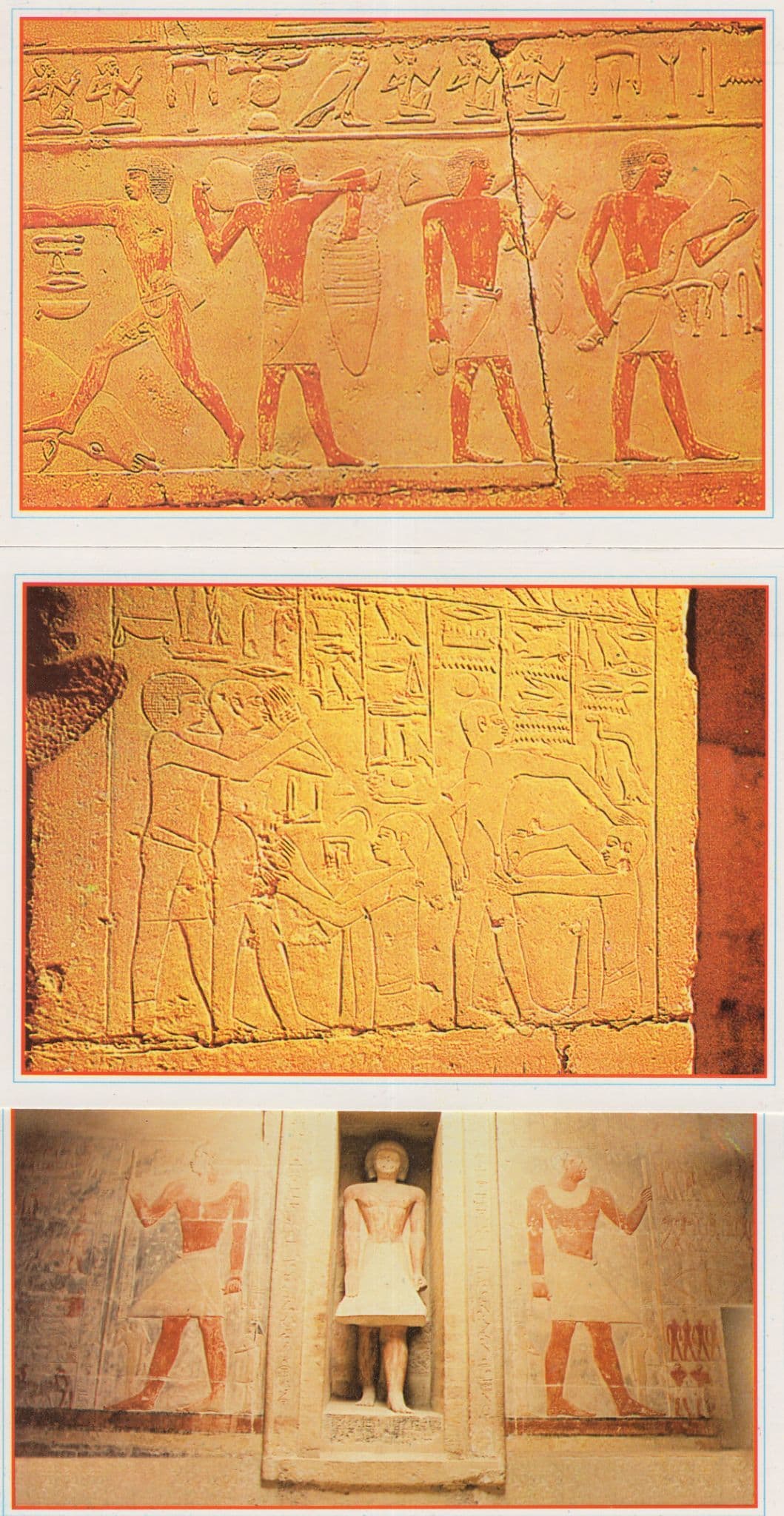 Sakkara Miraroka Tomb Doctor Tomp Aidot 3x Egyptian Postcard s