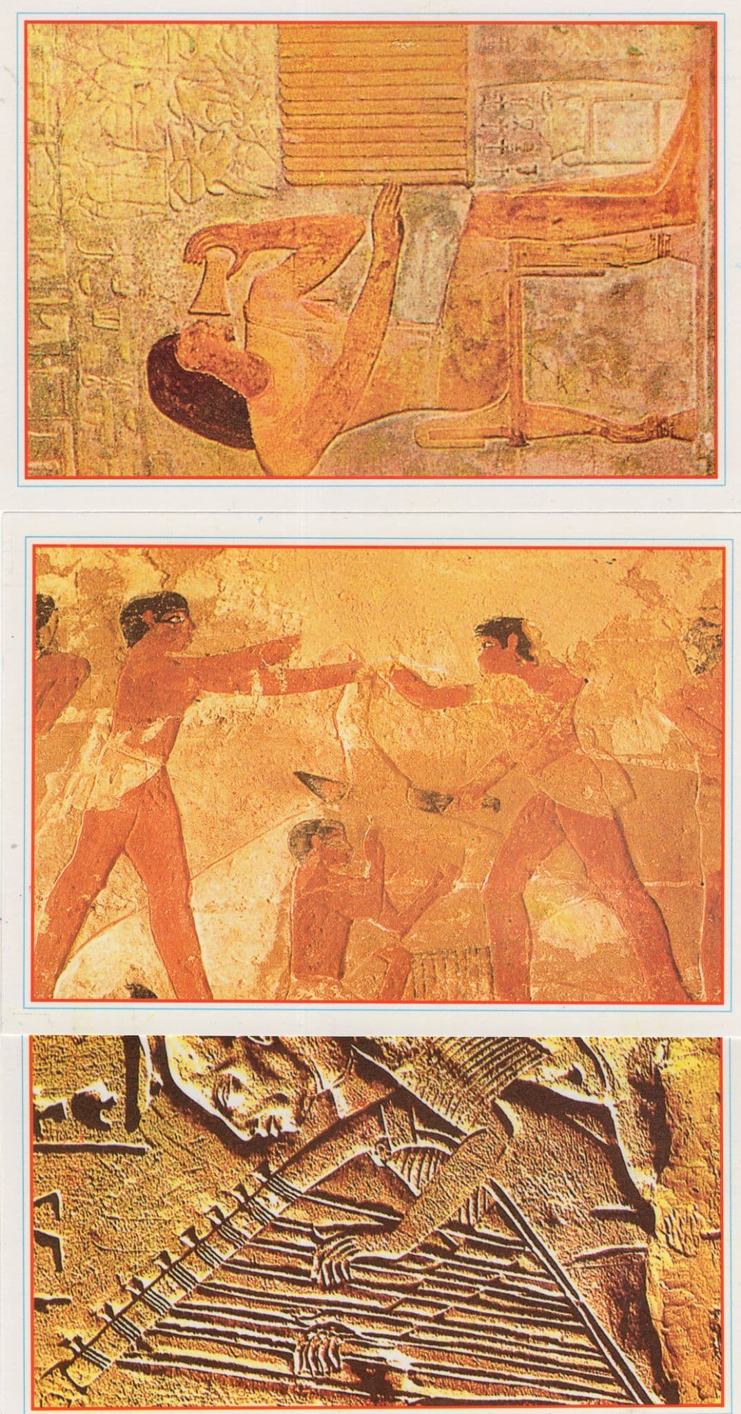 Sakkara The Blind Musician Tomb Of Petah Butcher 3x Postcard s