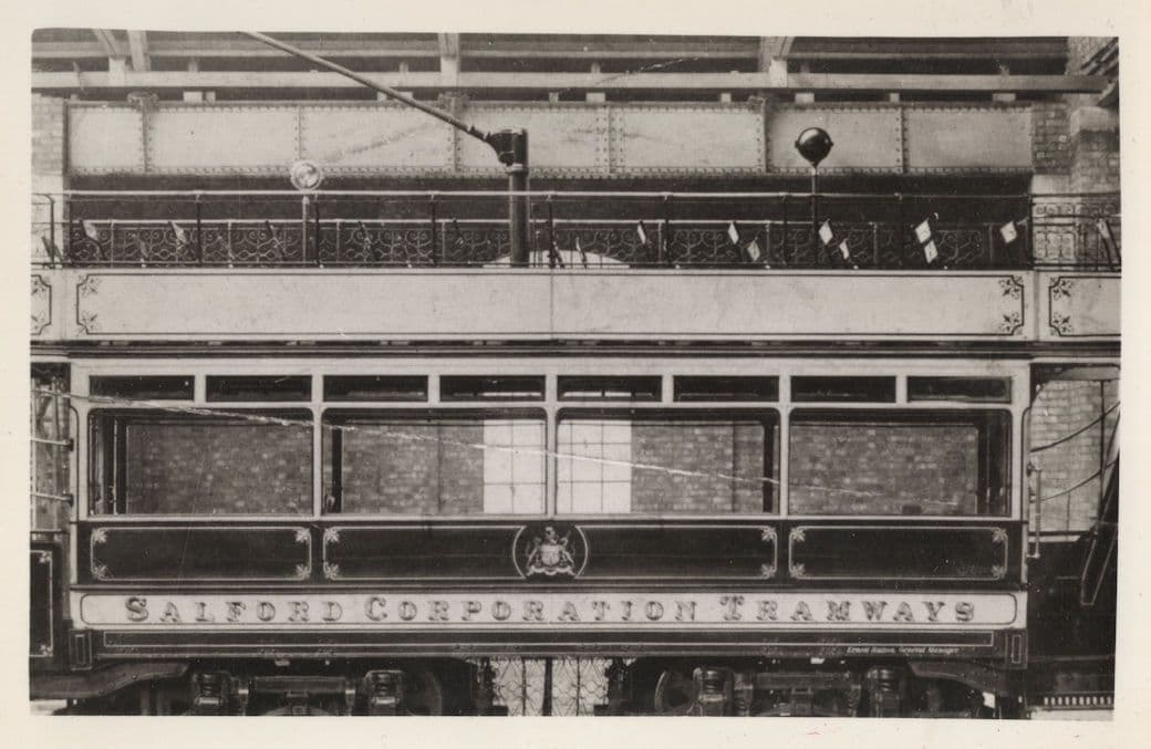 Salford Corporation Tramways Plain Back Photo Postcard