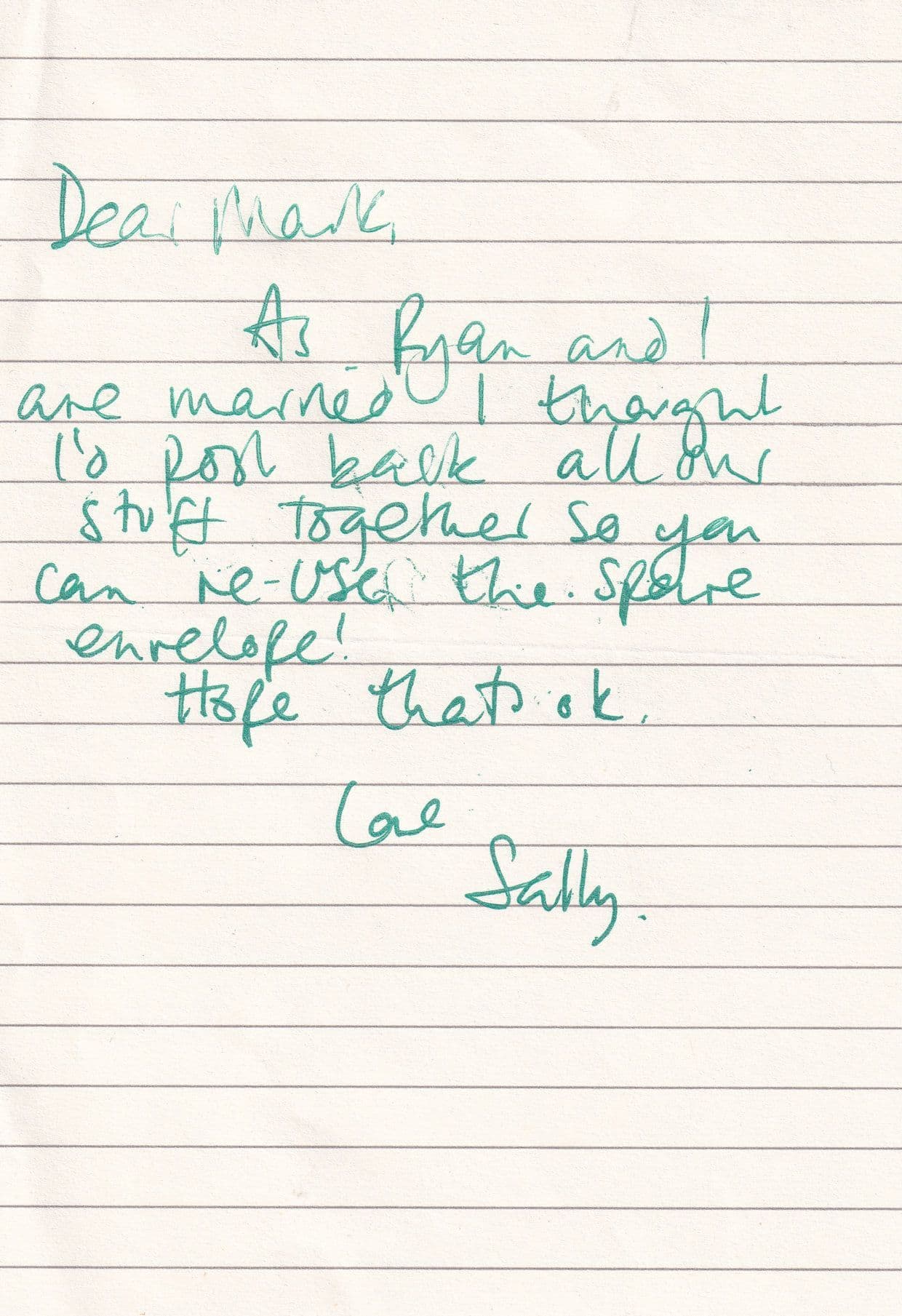 Sally Carman as Kelly Ball Shameless Fully Hand Written Signed Letter