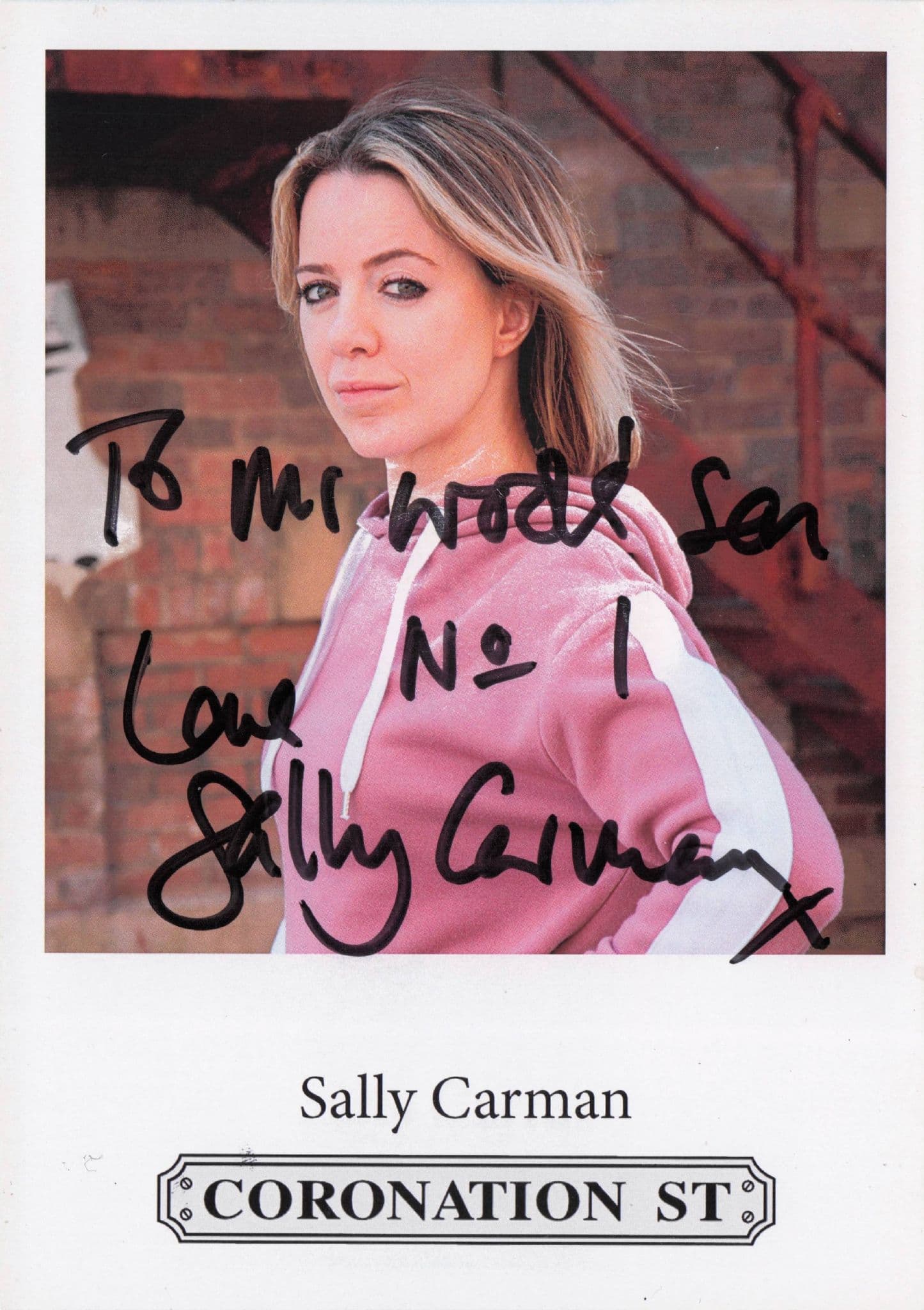 Sally Carman RARE Coronation Street Hand Signed Cast Card Photo