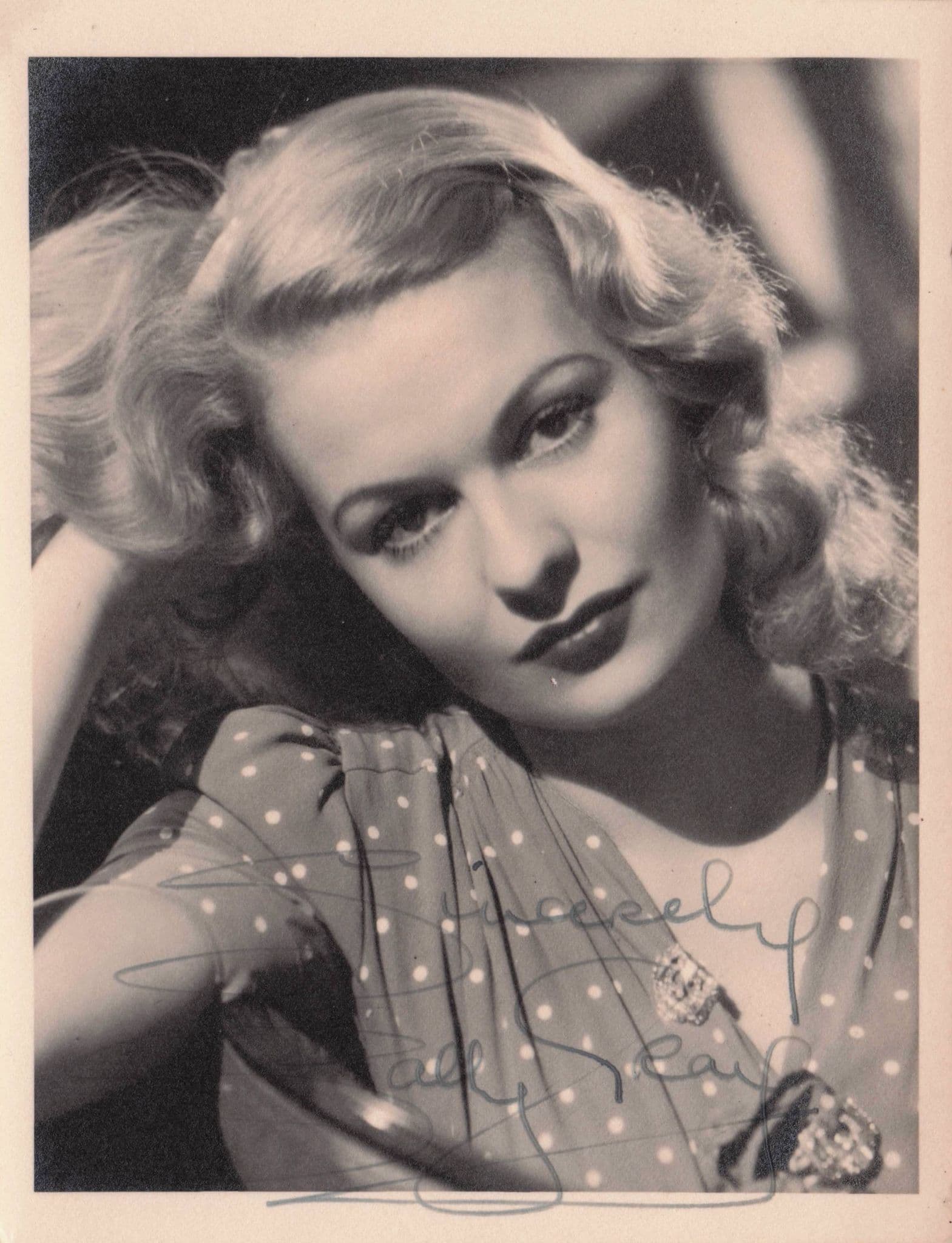 Sally Gray 1940s Hollywood Actress Antique Hand Signed Photo