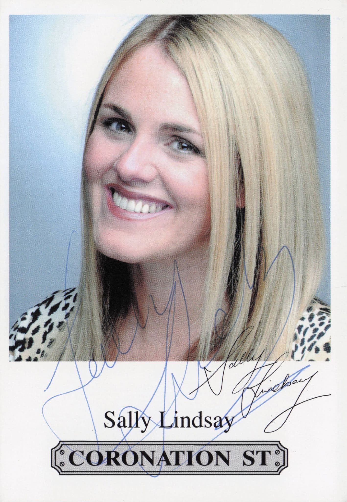 Sally Lindsay Coronation Street Hand Signed Cast Card Photo