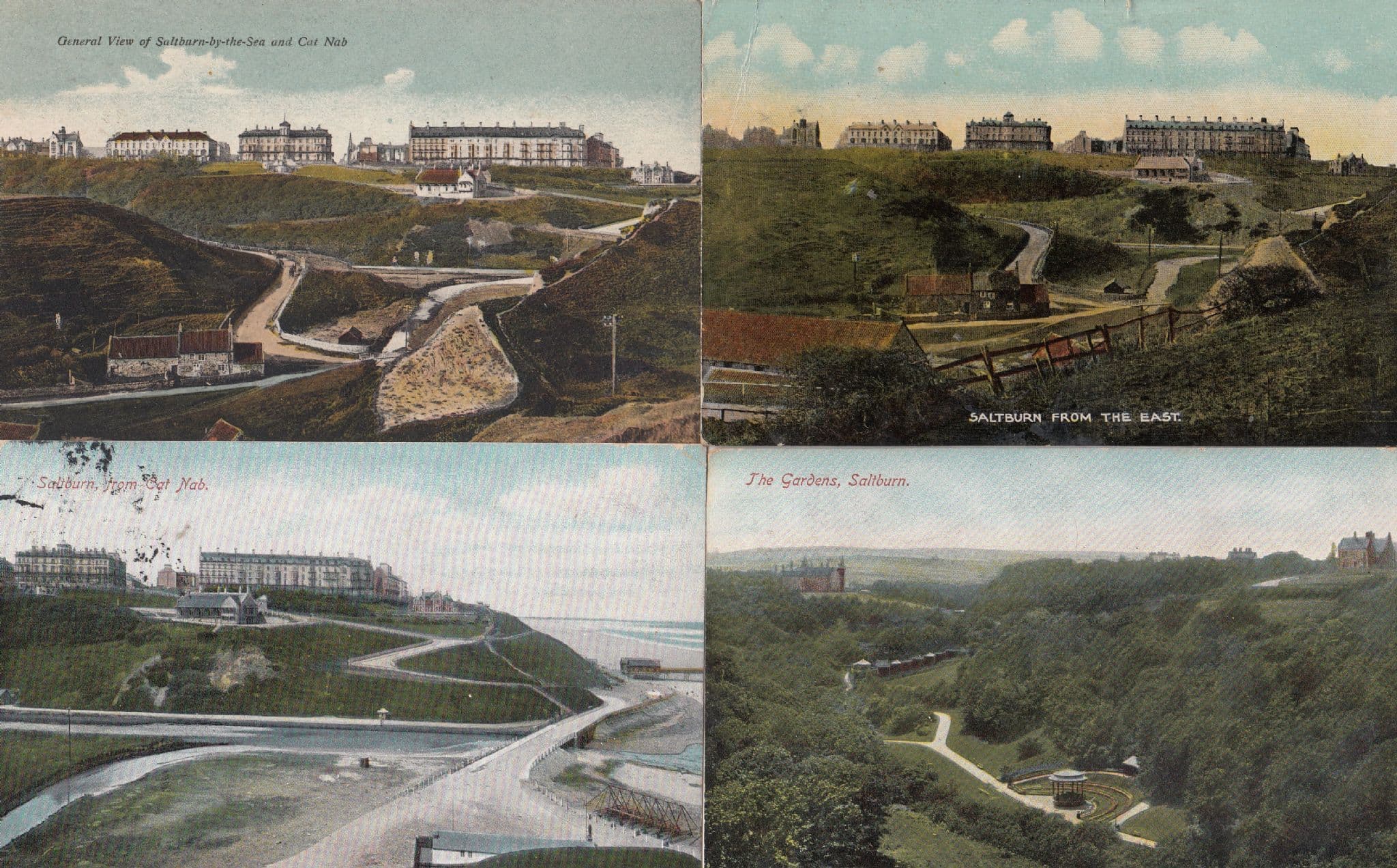 Saltburn From The East Gardens Cat Nab 4x Old Postcard s