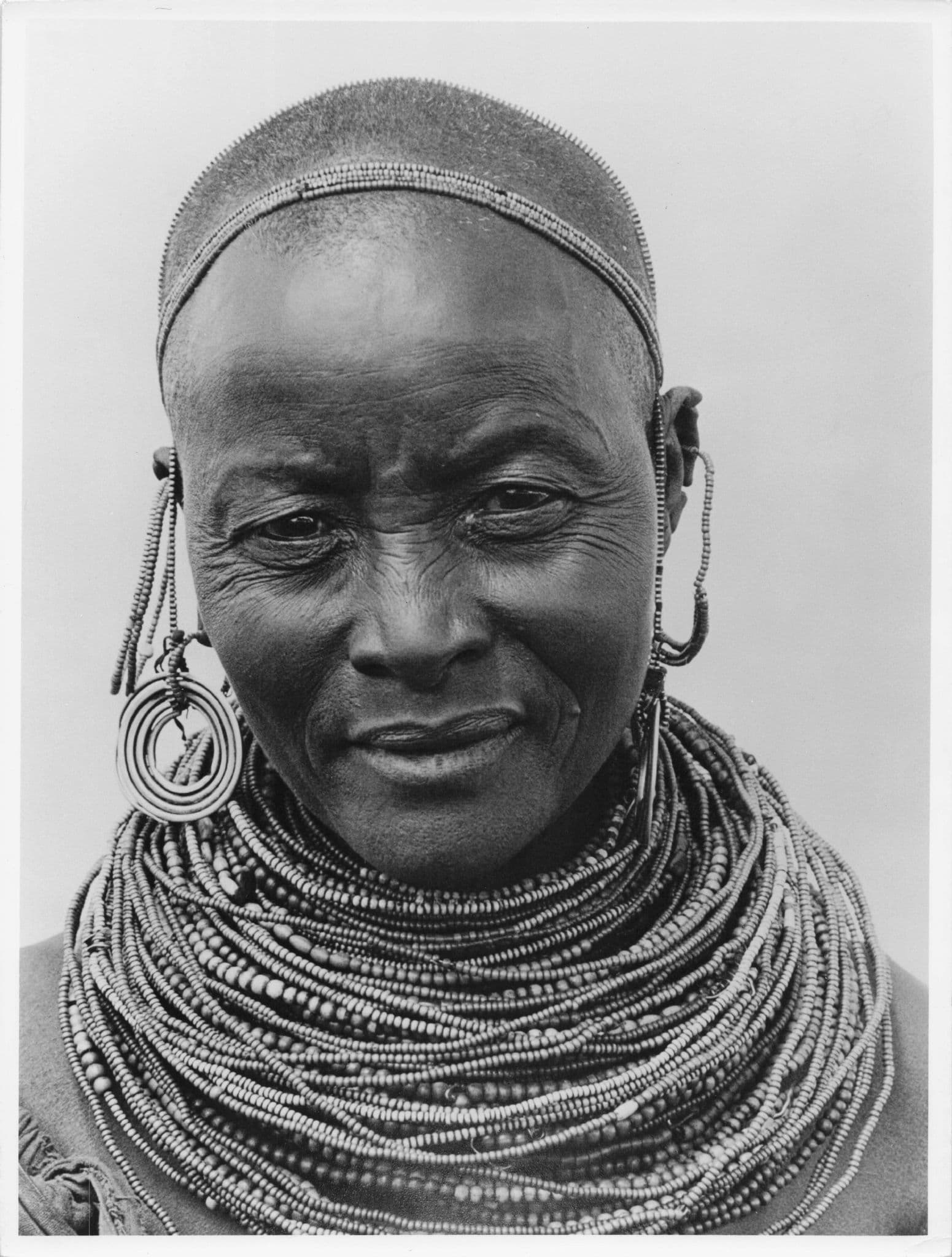 Samburu Woman Amazing Necklaces Kenya African Old Press Photo