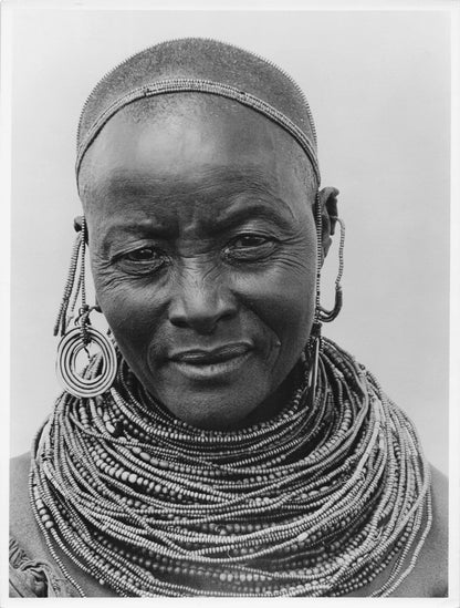 Samburu Woman Amazing Necklaces Kenya African Old Press Photo