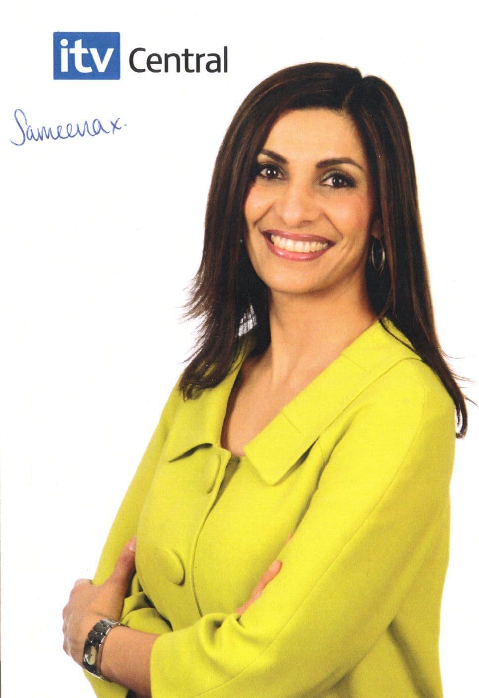 Sameena Ali Khan Channel 4 Newsreader Hand Signed Photo