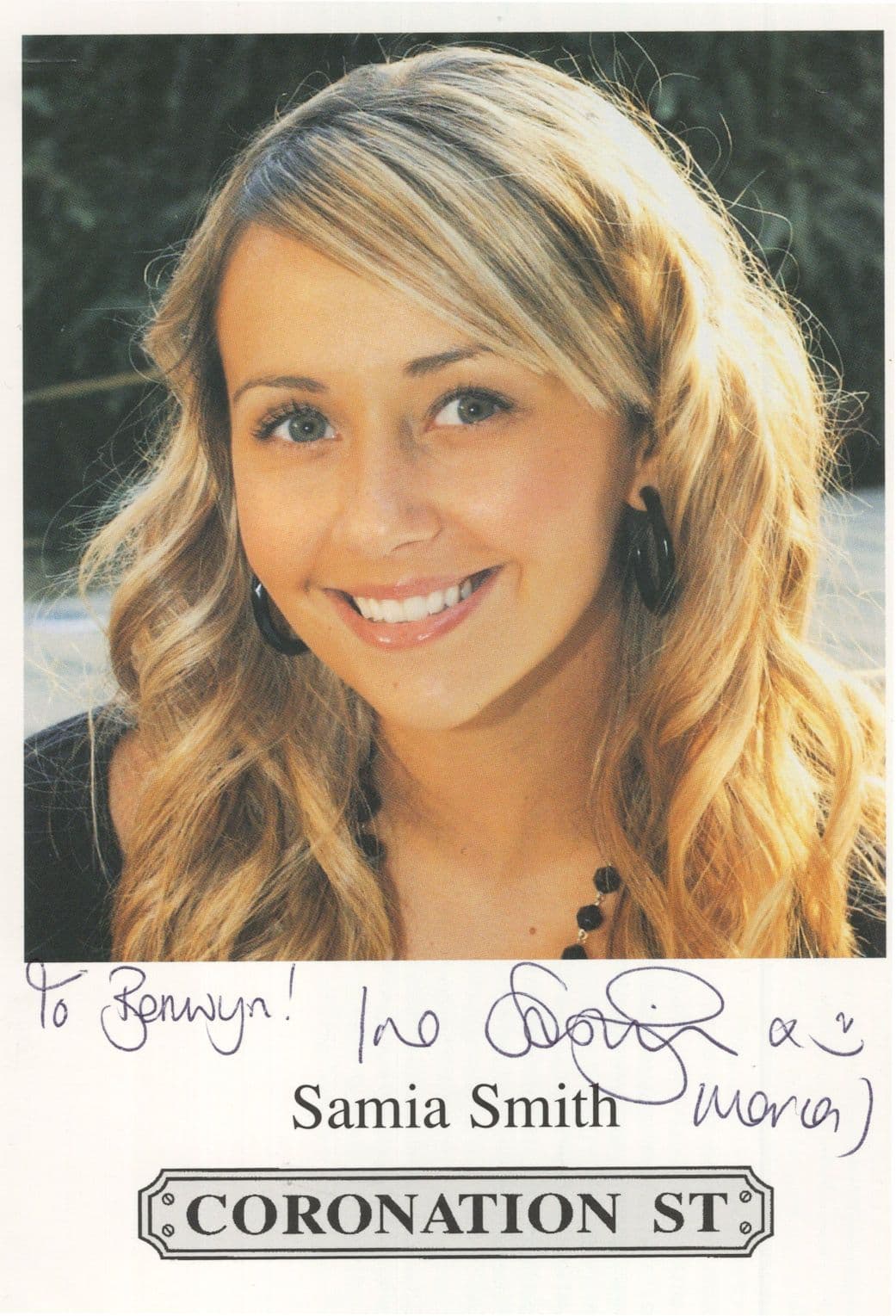Samia Smith Coronation Street Hand Signed Cast Card Photo