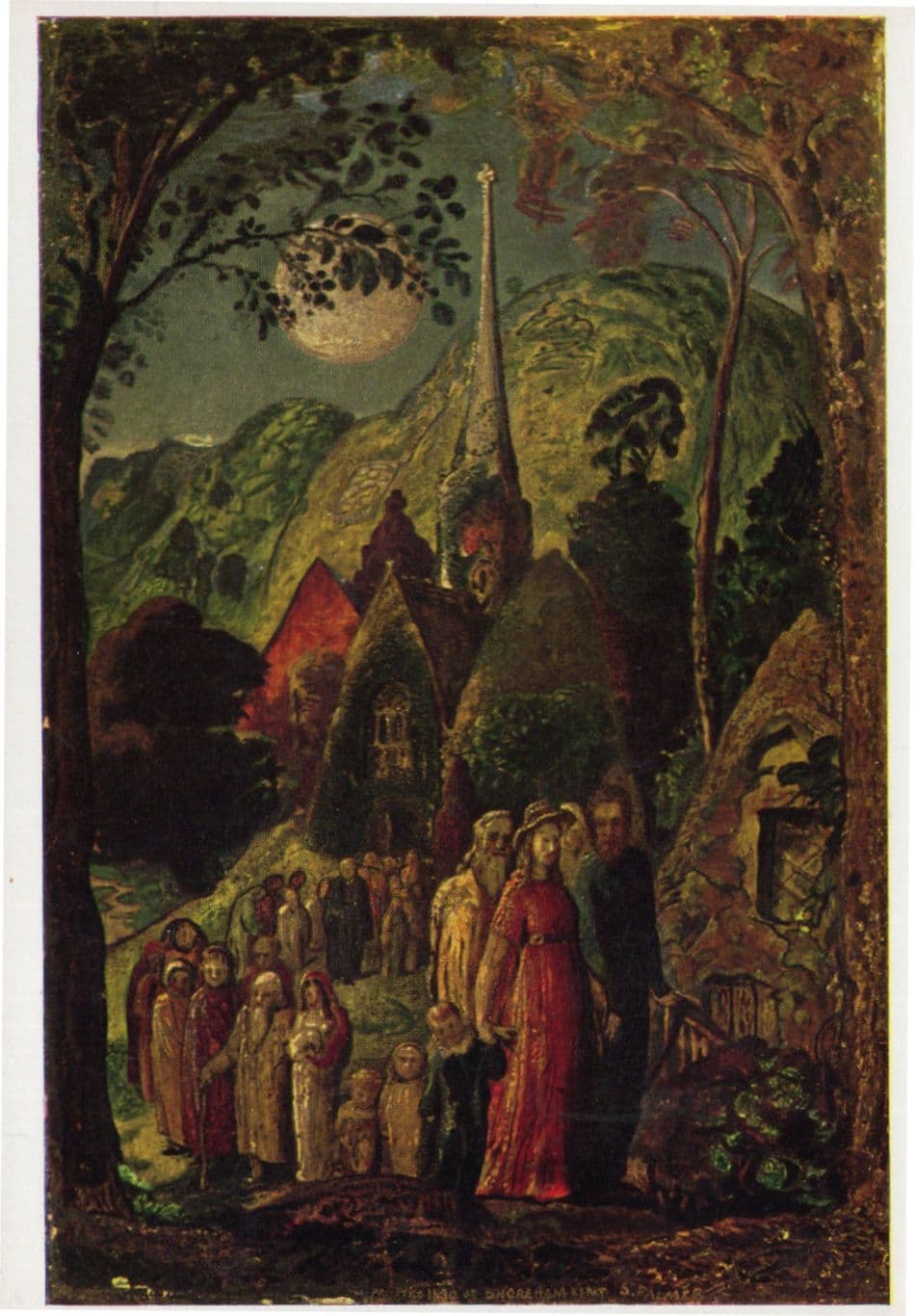 Samuel Palmer Coming From Evening Church Tate Gallery Painting Postcard
