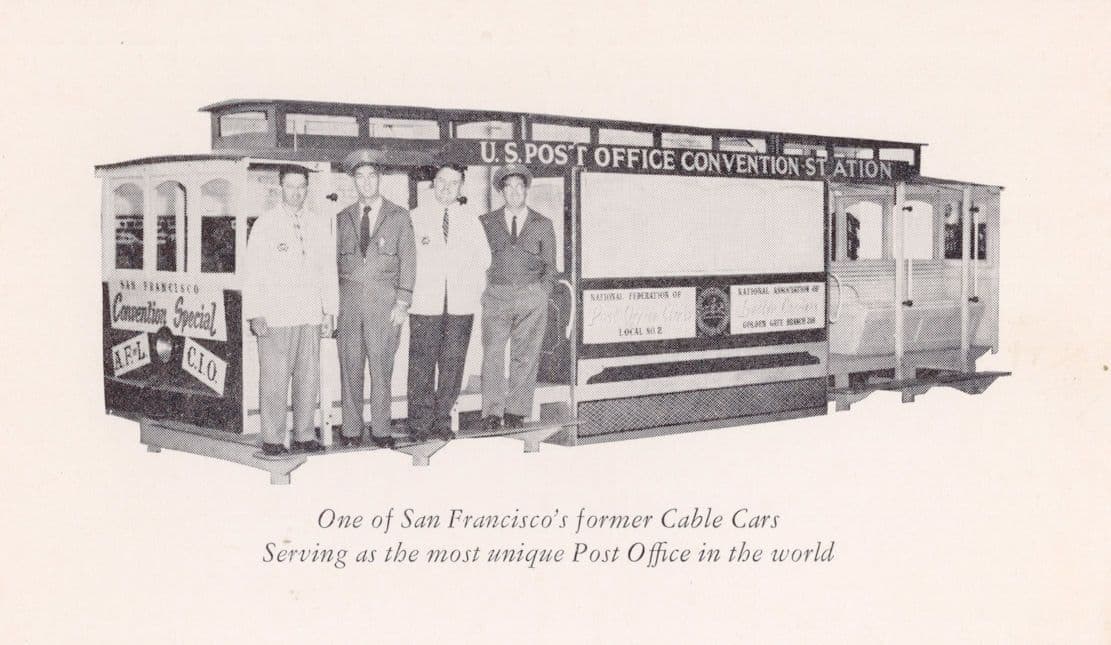 San Fransisco Post Office Cable Car Transport Staff Old Postcard
