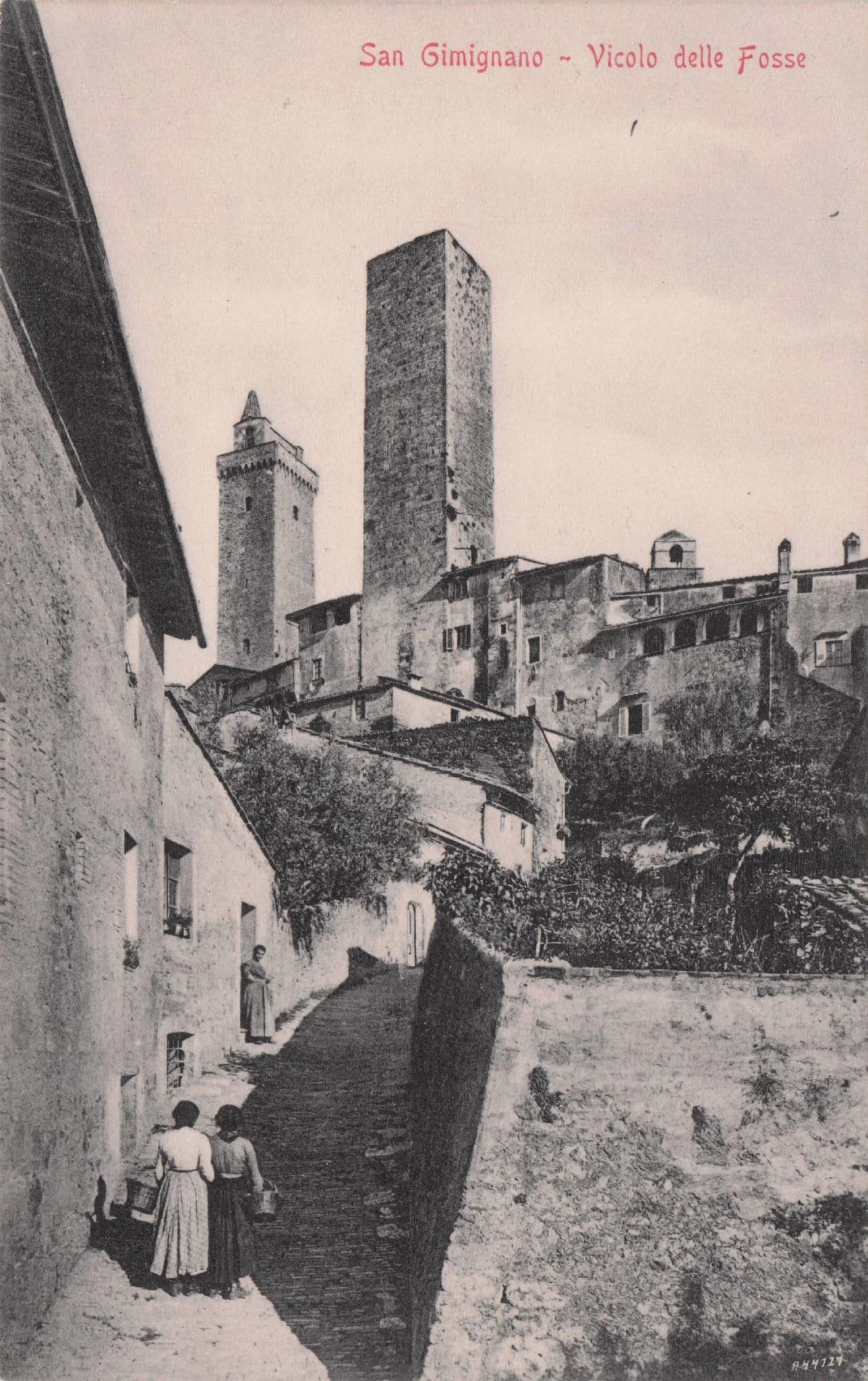San Gimignano Vicolo delle Fosse Italy Old Postcard