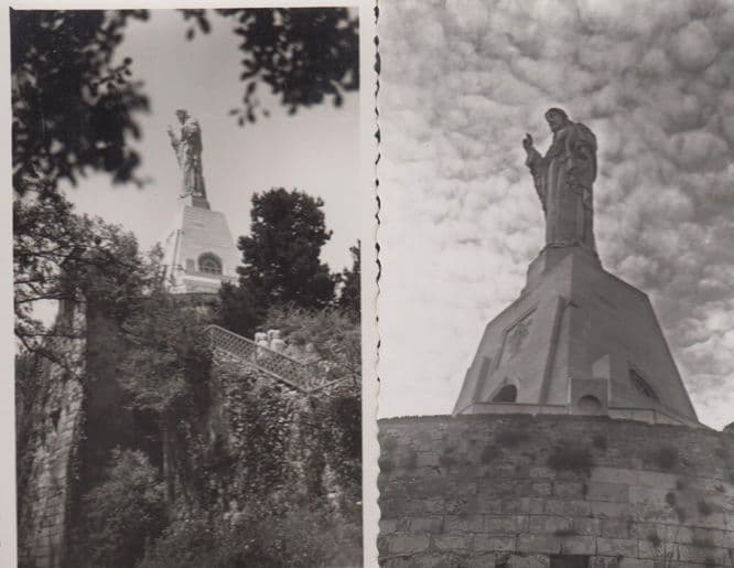 San Sebastian Jesus Statue Holy Heart 2 x Real Photo Postcard s