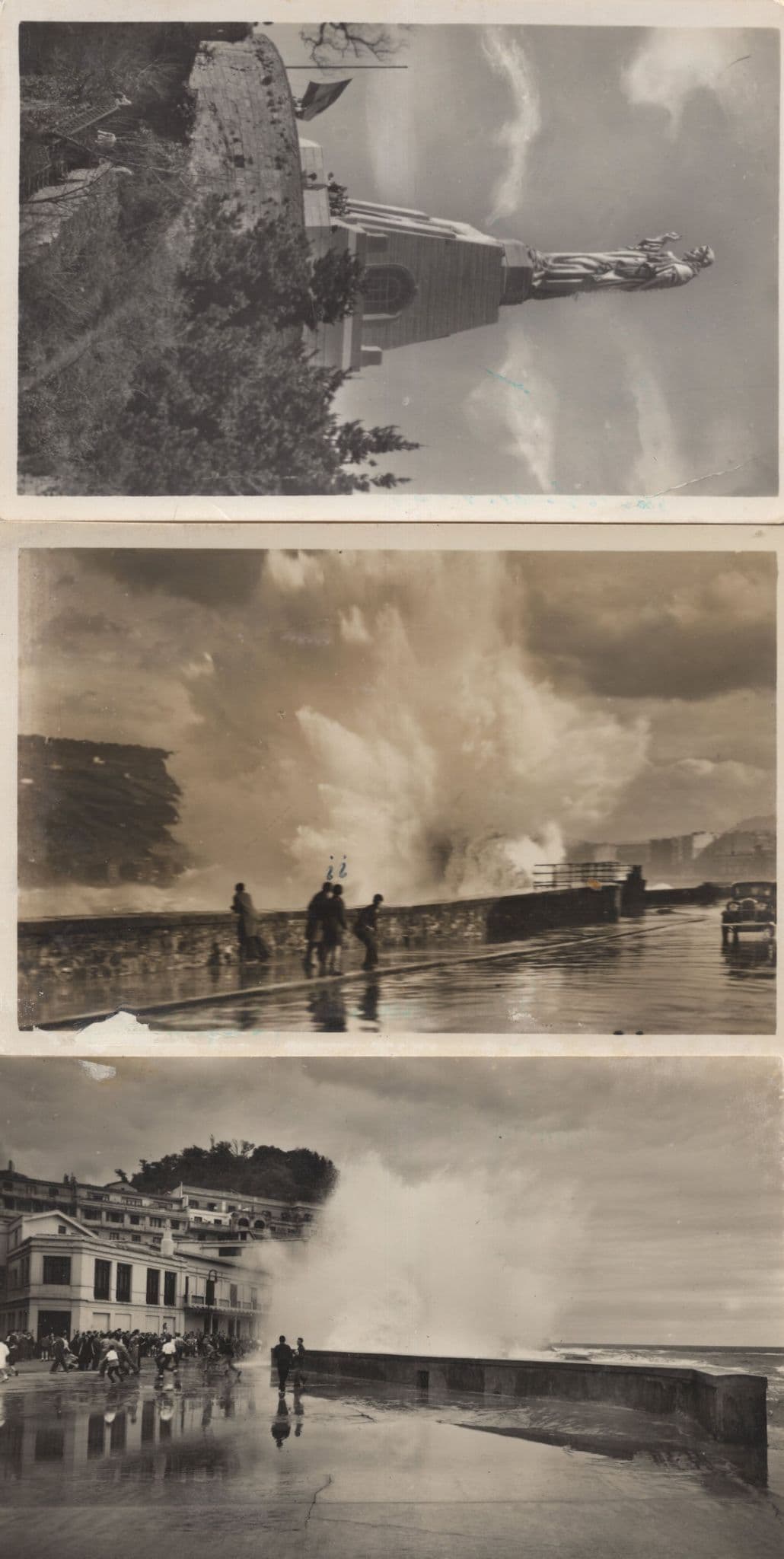 San Sebastian Spain 3x Old Real Photo incl Disaster Postcard s