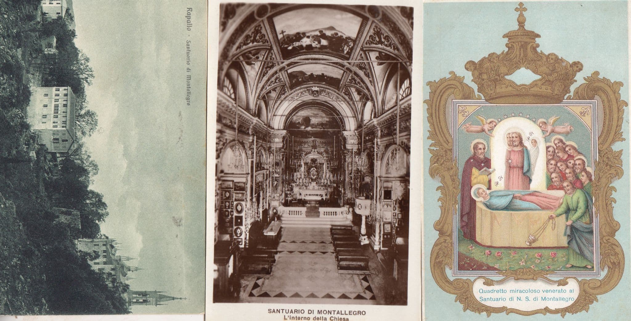 Sanctuario Di Montallegro Rapallo 3x Postcard s