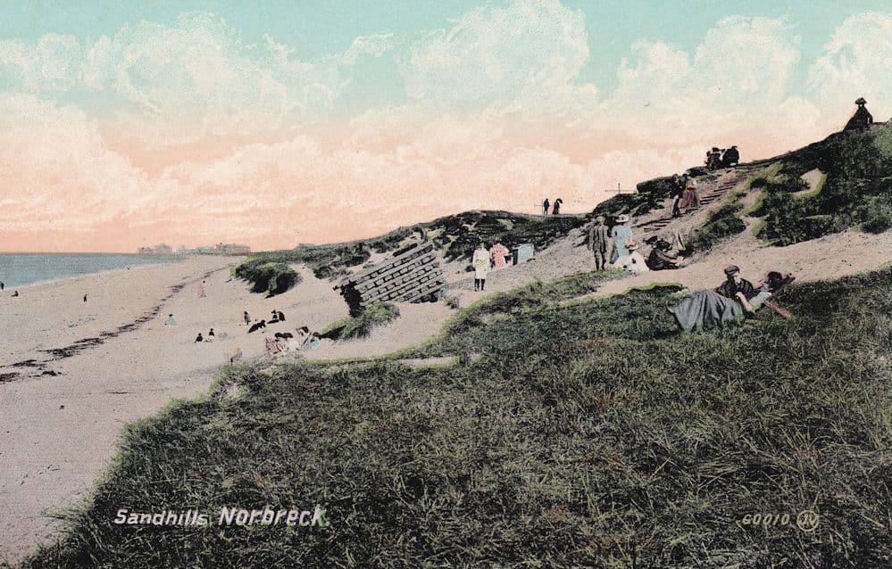 Sandhills at Norbreck Lovers On Sloping Hill Old Postcard
