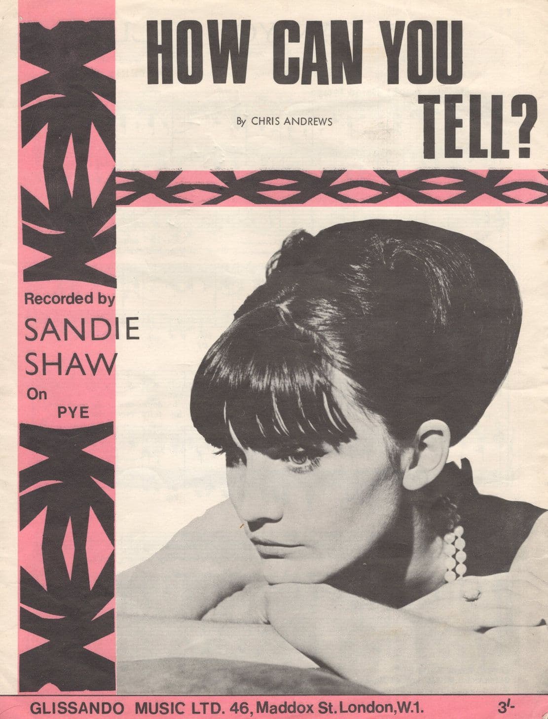 Sandie Shaw How Can You Tell UK 1st Edn Sheet Music
