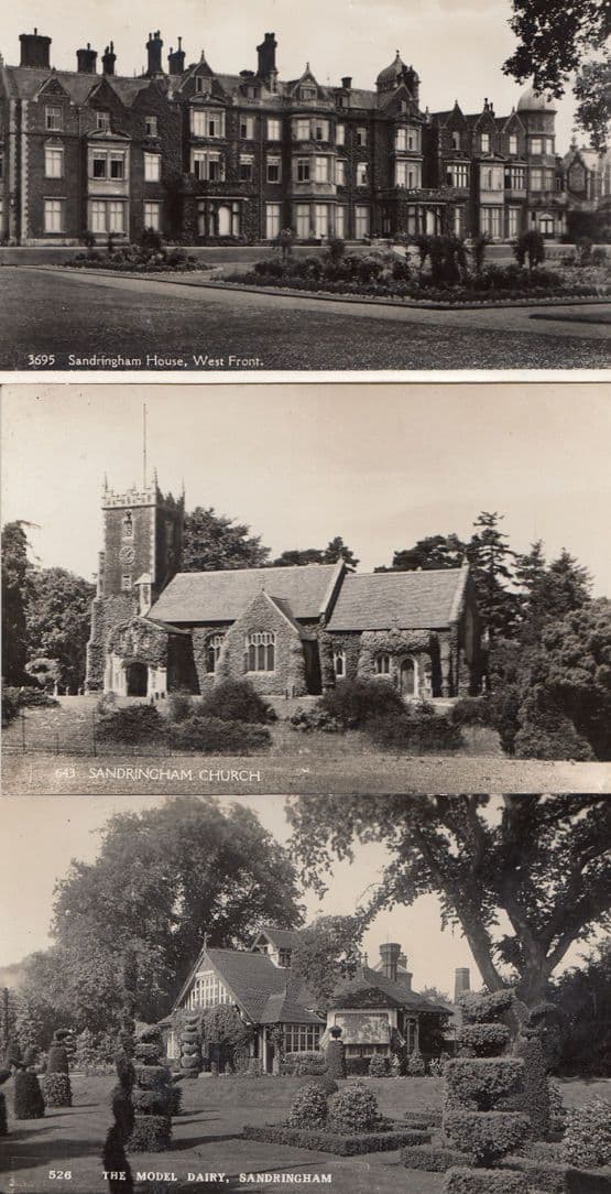 Sandringham Model Dairy Church West Front of House 3x Real Photo Postcard s