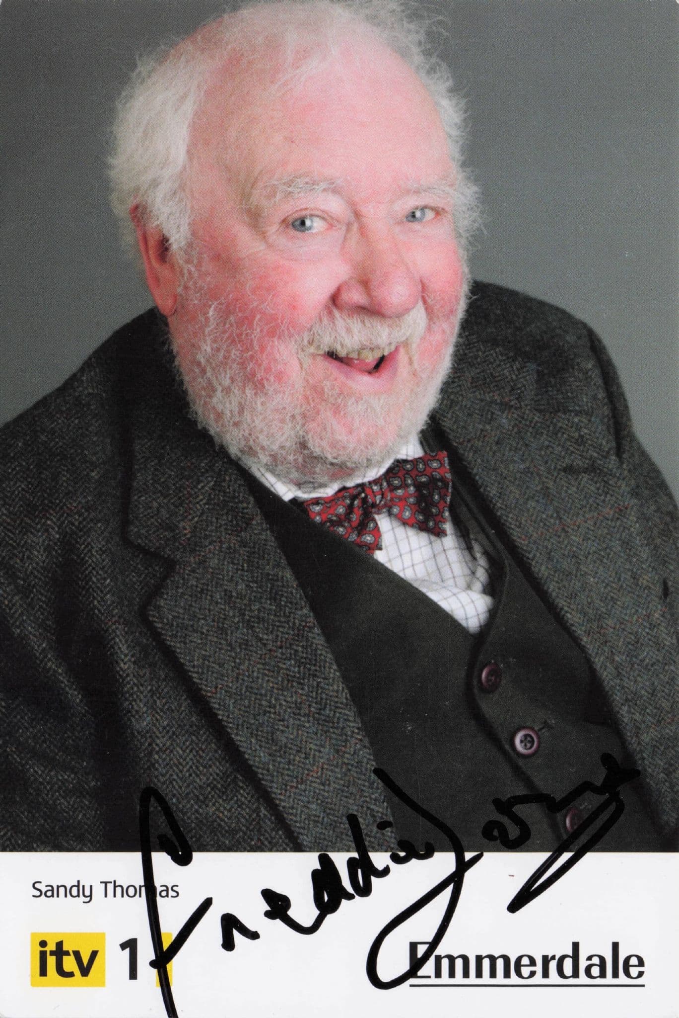Sandy Thomas as Freddie Jones Emmerdale Hand Signed Cast Photo