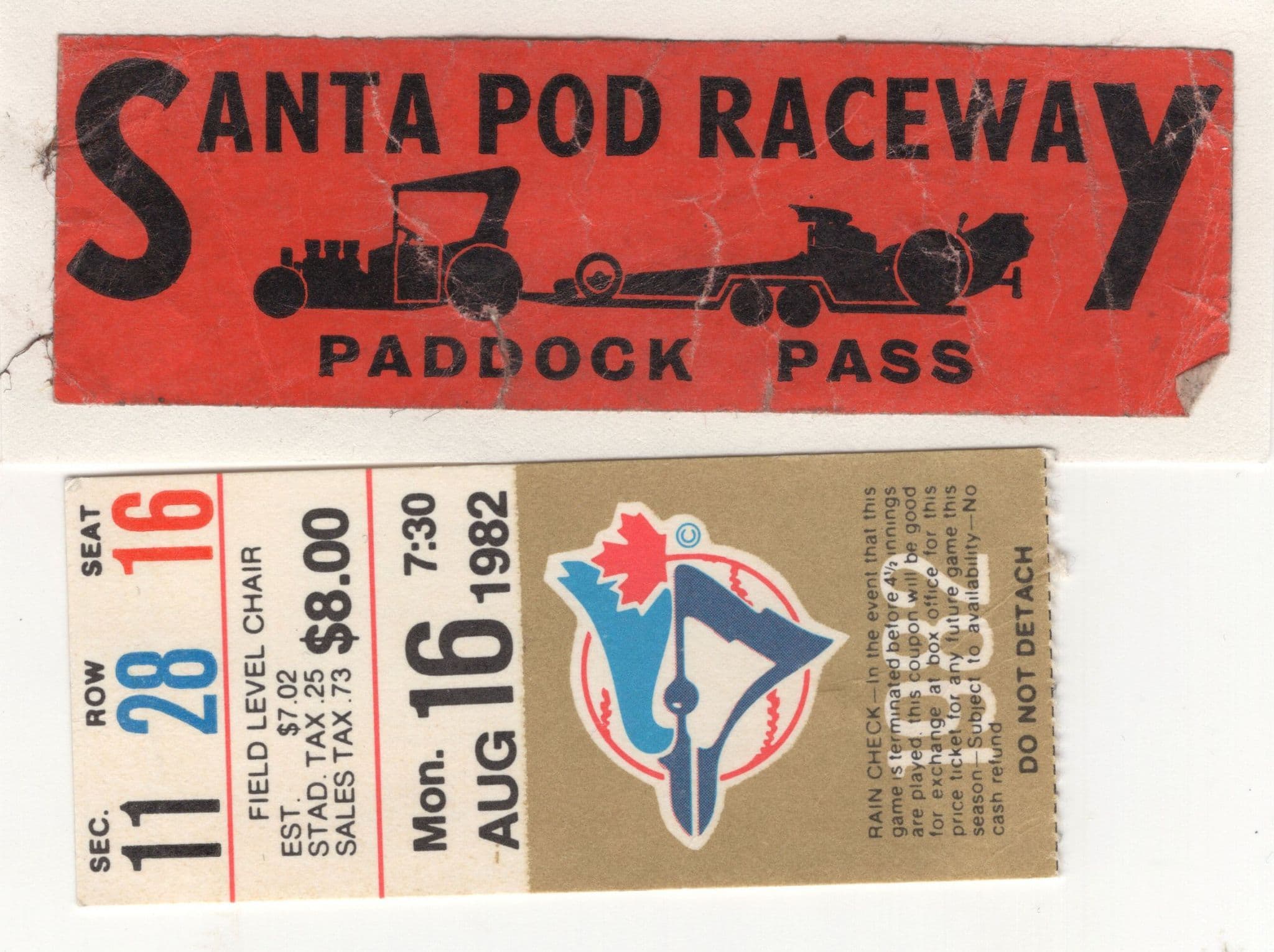 Santa Pod Raceway Paddock Pass 2x USA Vintage Ticket