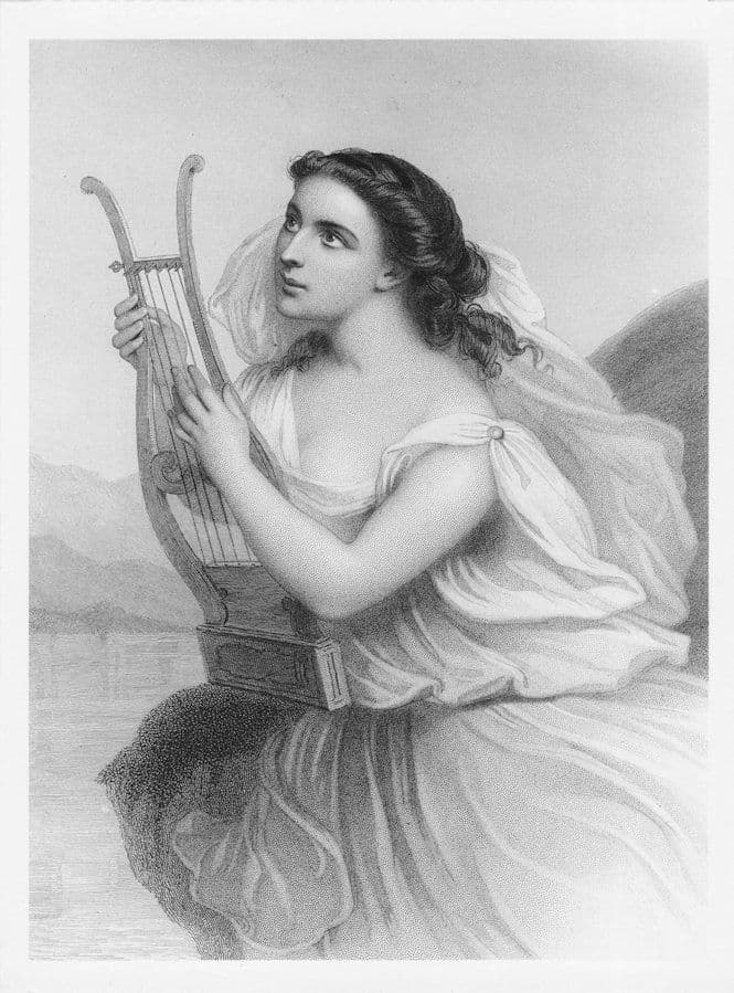 Sappho Greek Woman Lady Old Greece Poet Woman Writer Lyricist Photo Postcard