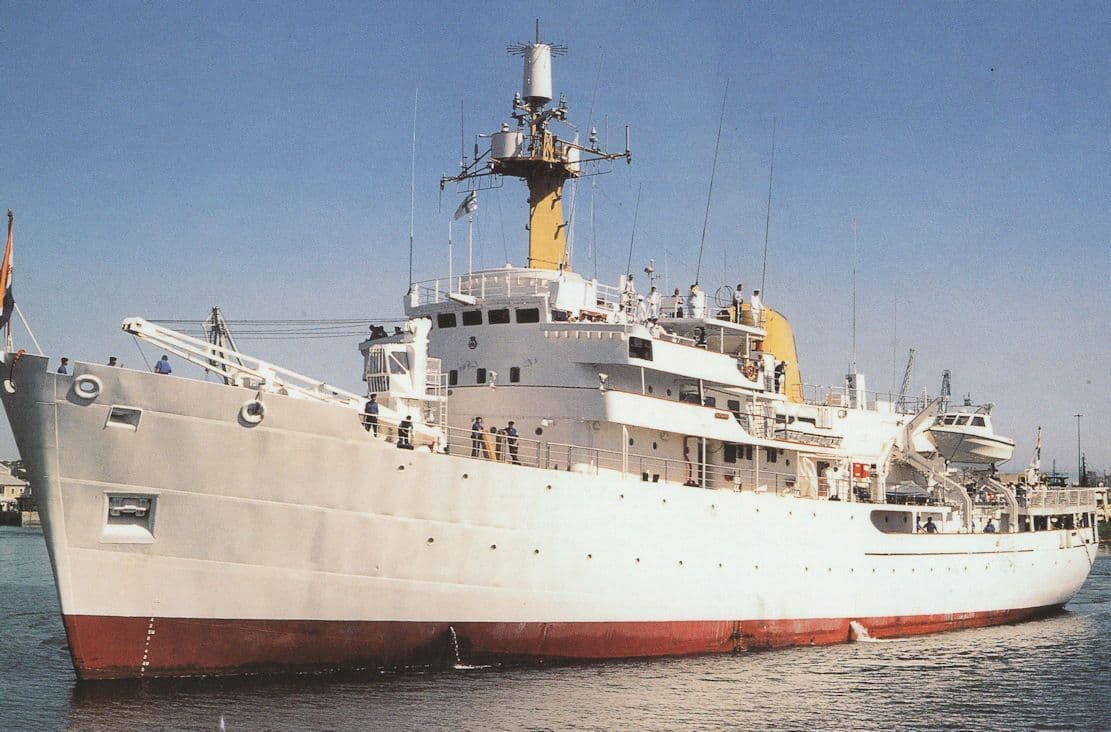 SAS Protea South African Military Navy Ship Cape Town Postcard